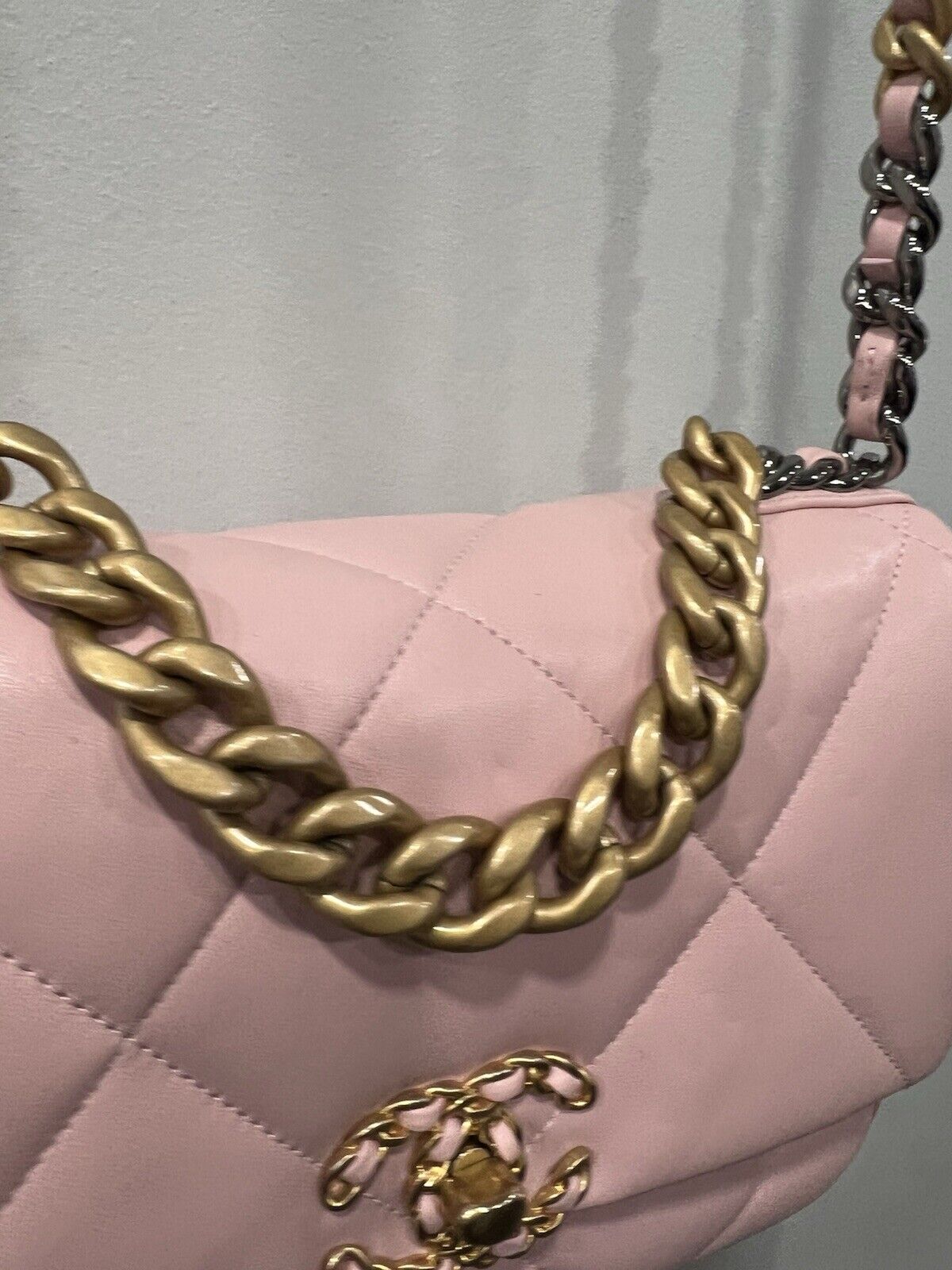 Chanel Medium 19 Flap Bag Baby Pink W/Authenticity Retail $6600