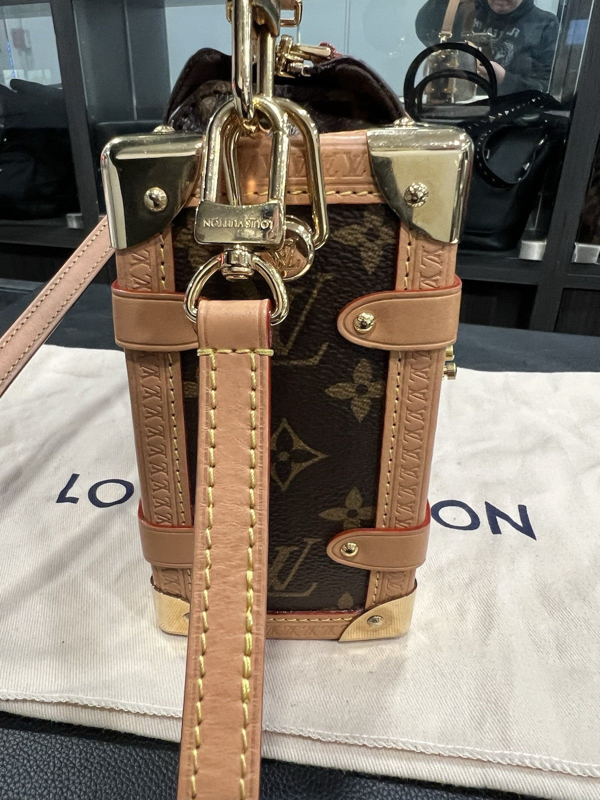 Louis Vuitton Side Trunk Bag MM With Duster Tag & Authenticity