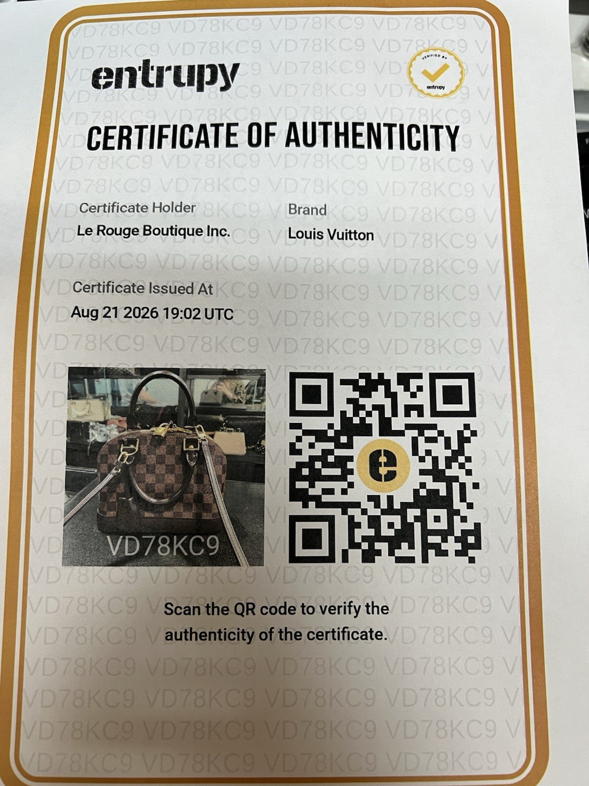 Louis Vuitton Damier Ebene Alma BB Box Lock Key Bag & Authenticity Retail $2k