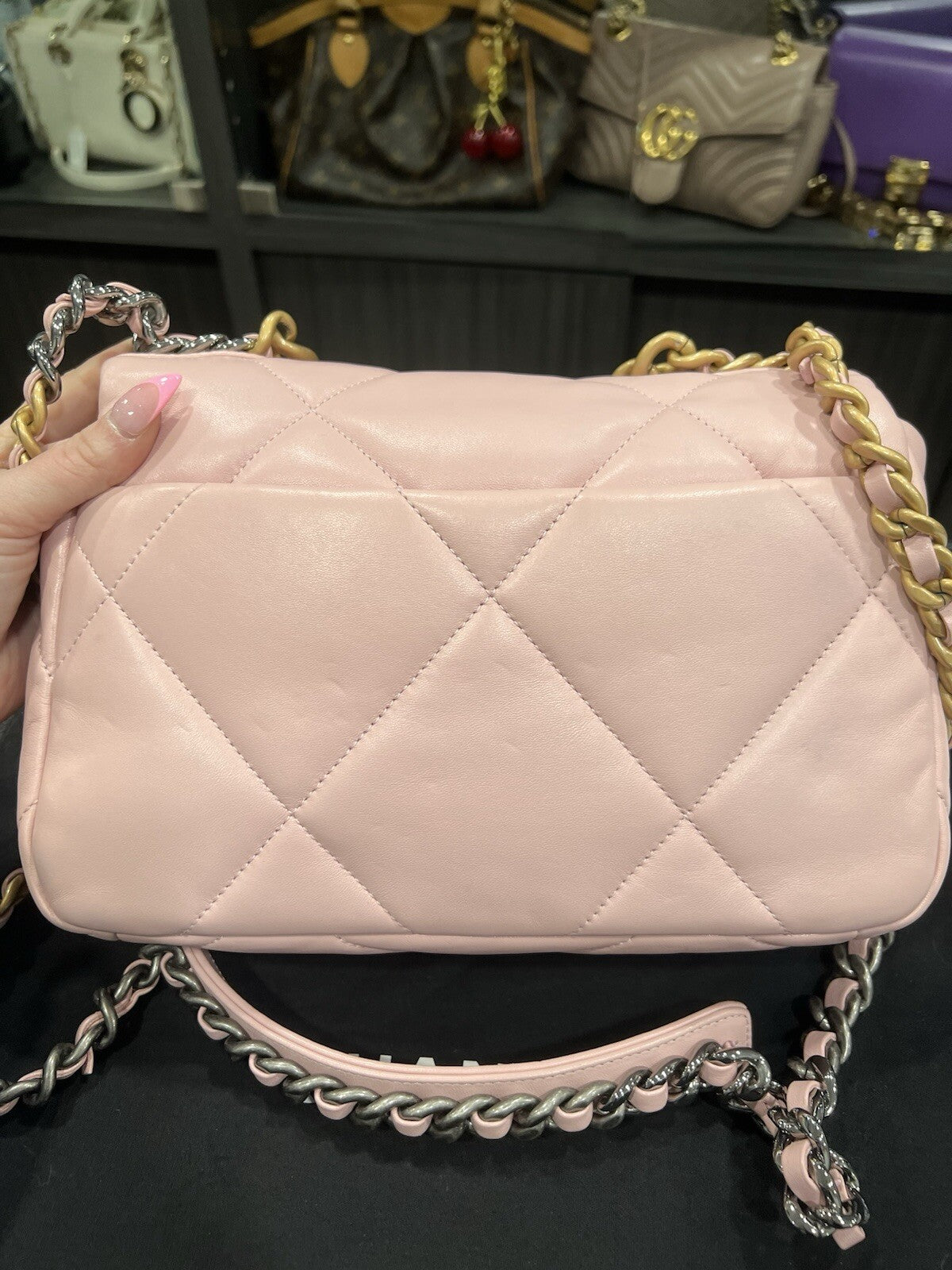 Chanel Medium 19 Flap Bag Baby Pink W/Authenticity Retail $6600