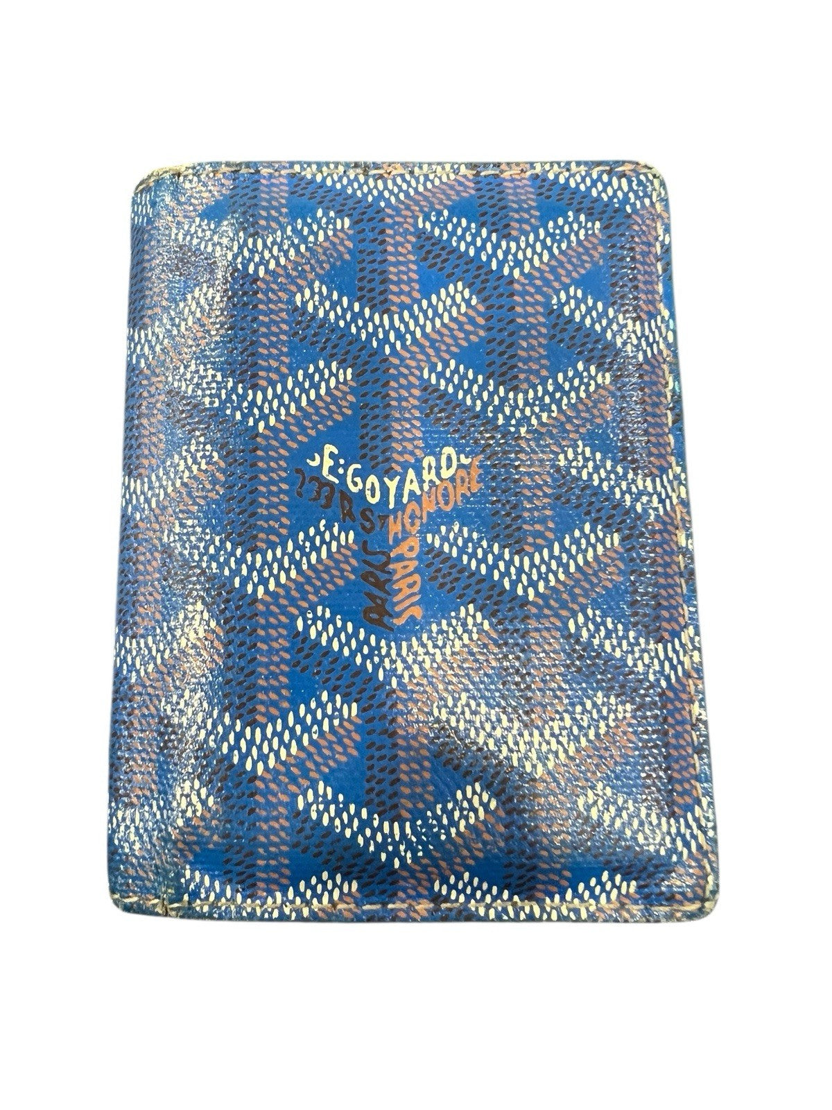 Goyard Saint Marc Sky Blue Card Wallet Box Duster Authenticity Retail $1100