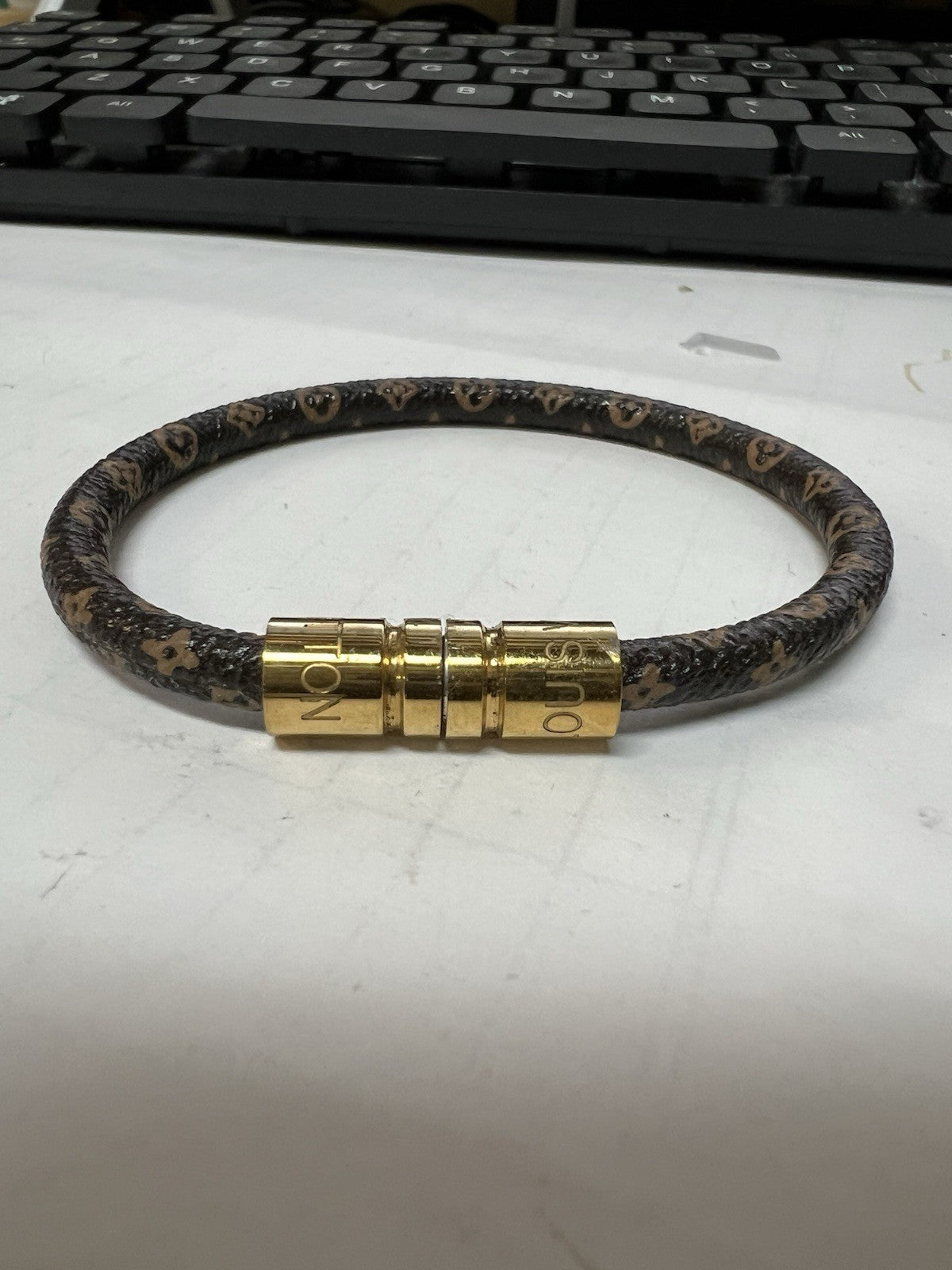 Louis Vuitton Magnetic Canvas Bracelet 7" AUTHENTIC