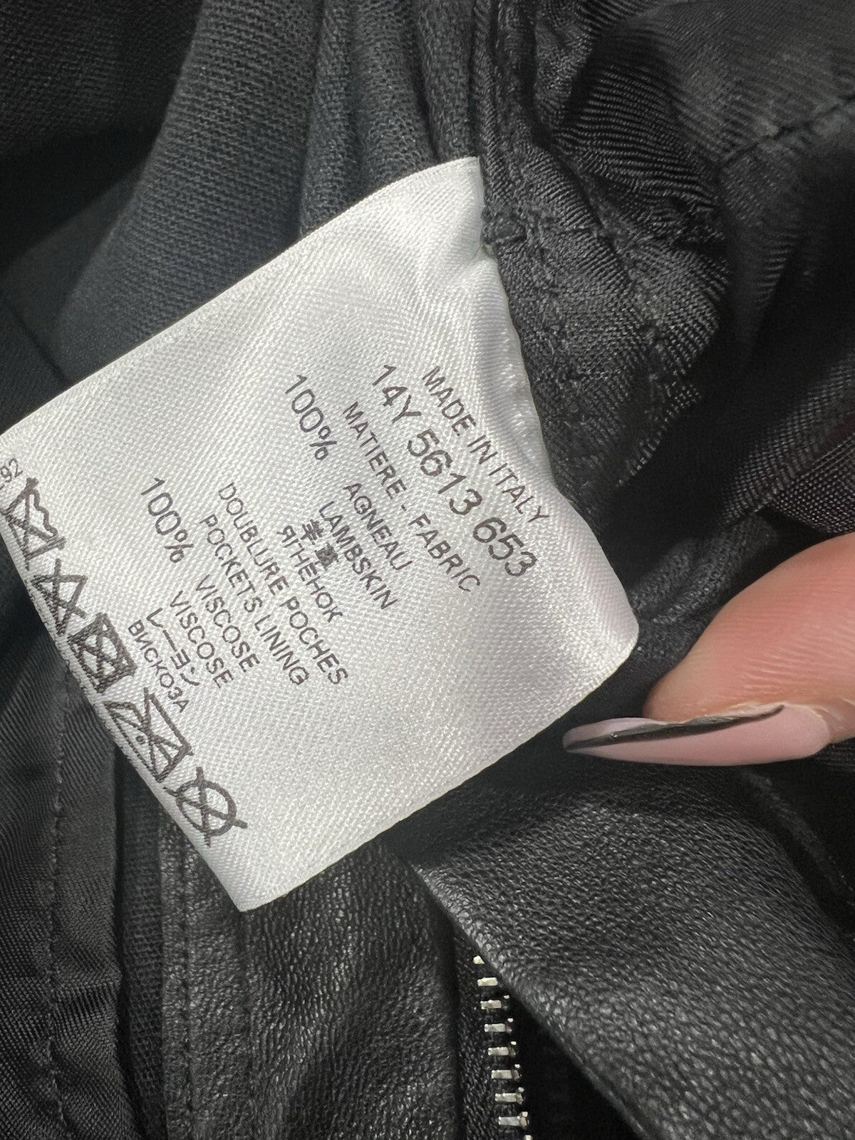 Givenchy Black Leather Zipper Detail Stretch Pants Size 40/US8