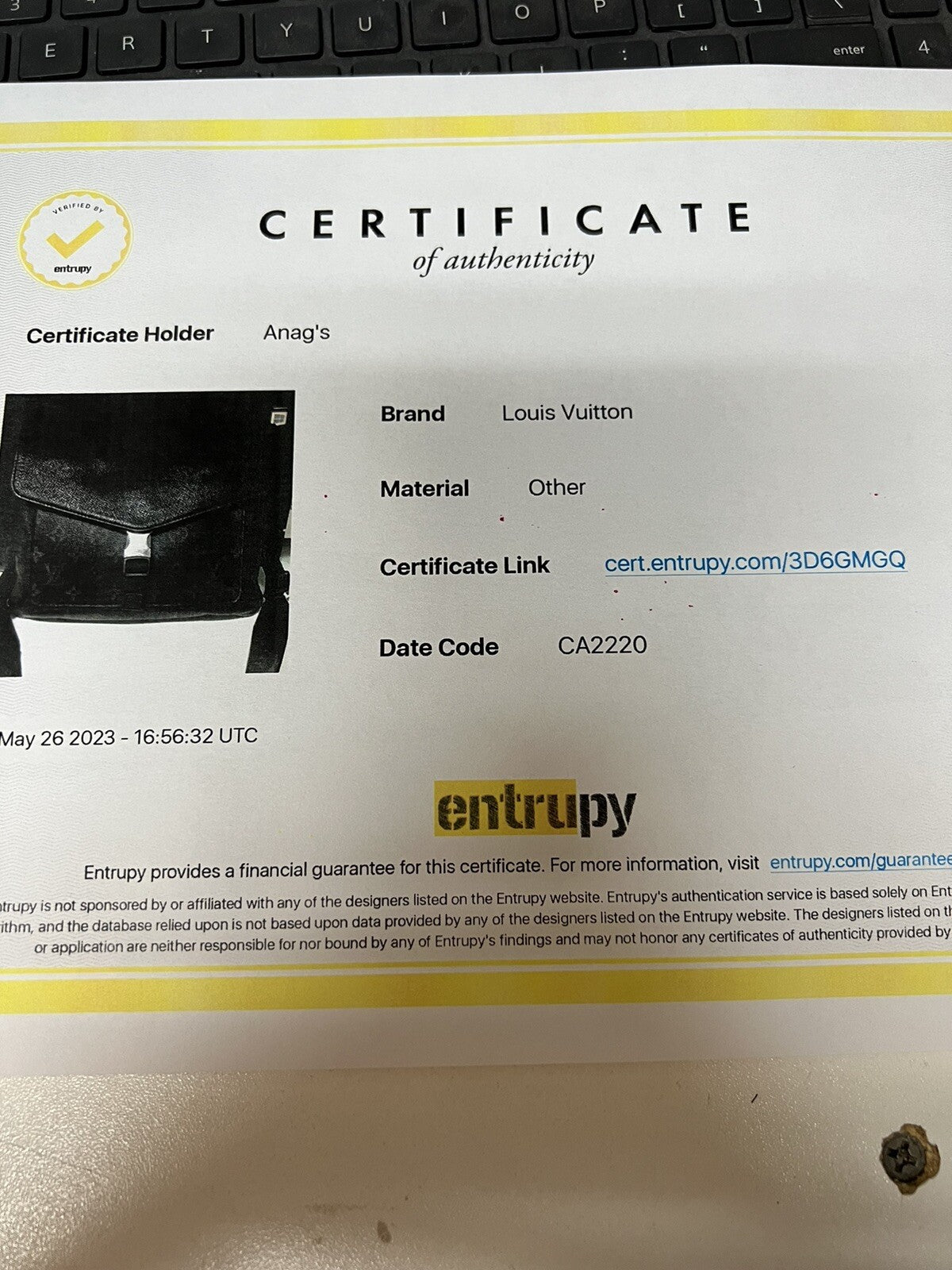 Louis Vuitton Outdoor Flap Messenger Bag Eclipse W/Certificate Of Authenticity