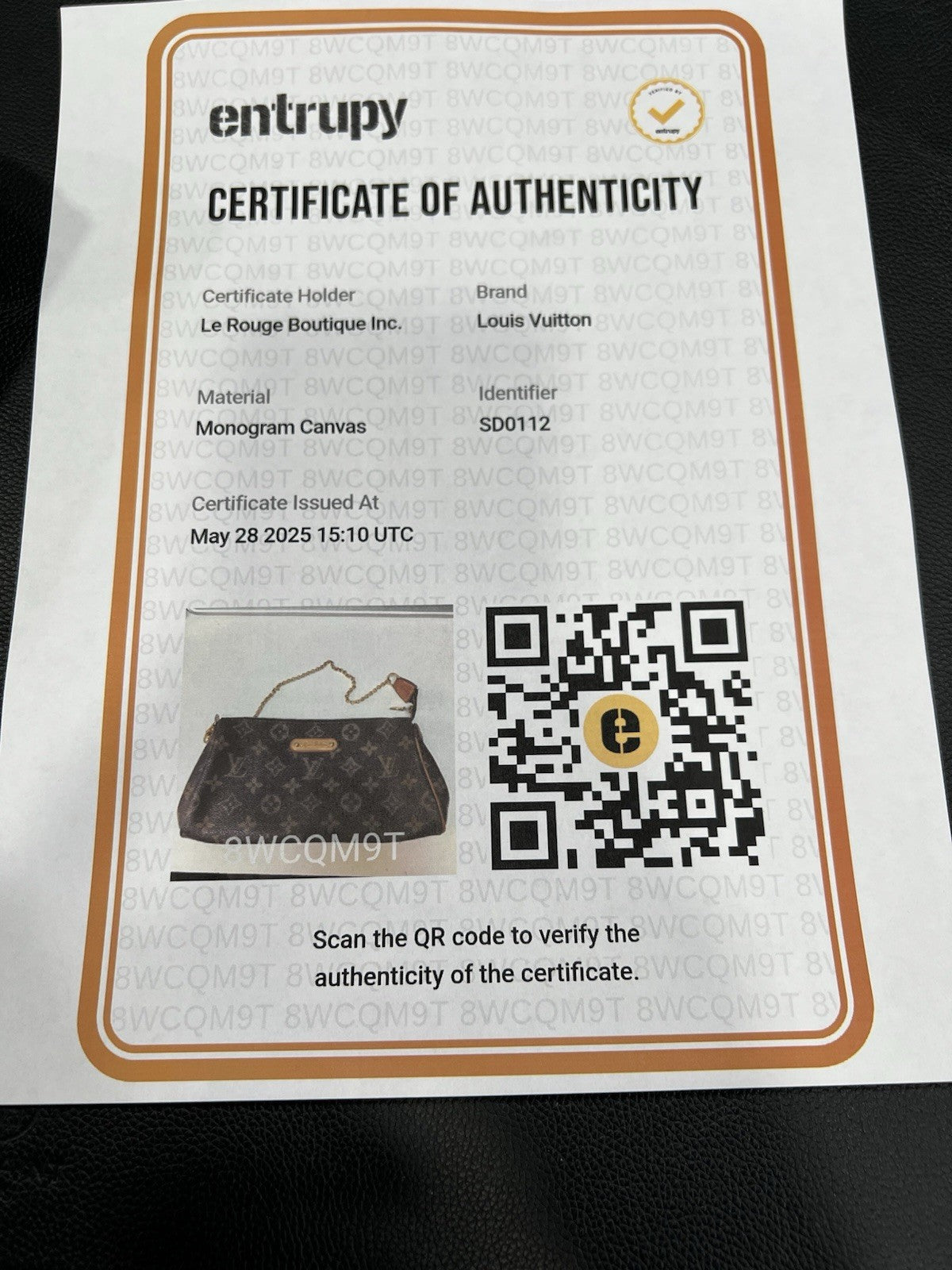 Louis Vuitton Eva Crossbody Brown Canvas Coated Monogram With Authenticity