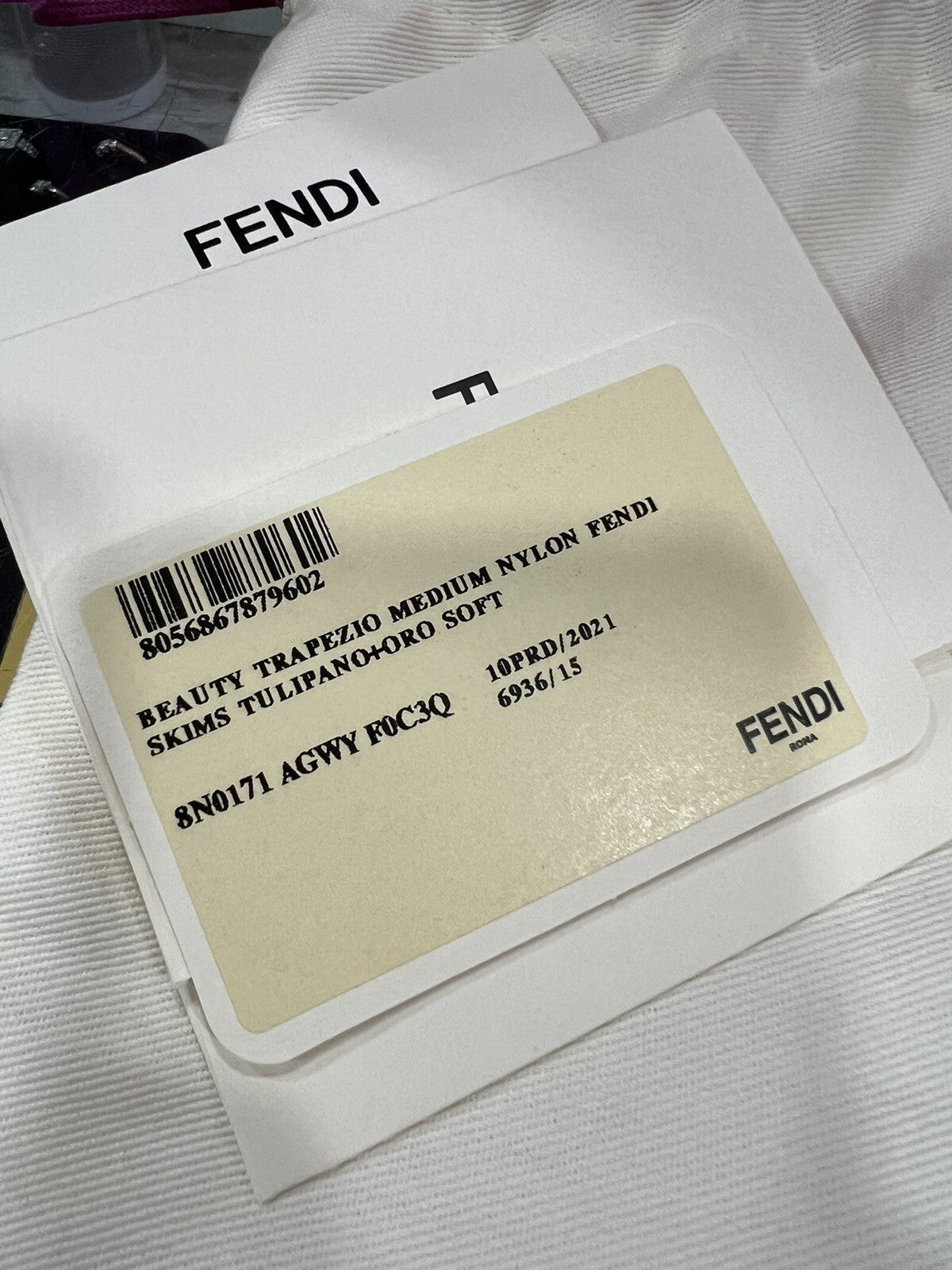 New Fendi X SKIMS FF Nylon Medium Cosmetic Trapezio Beauty Bag/Pouch