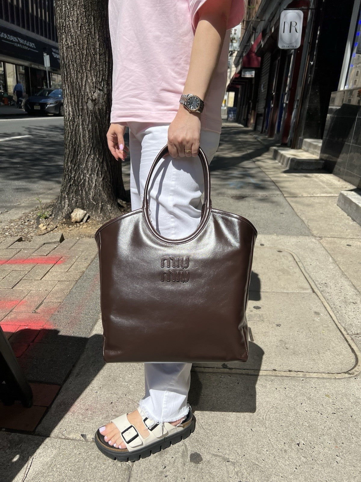 MIU MIU Ivy Tote Brown Leather Shoulder Bag NIB Retail $2590