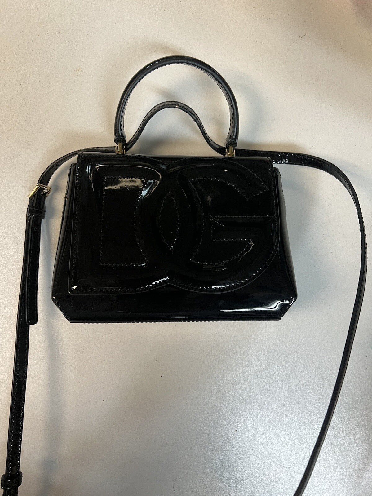 Dolce & Gabbana Mini Nero/Blk Patent Top Handle Bag