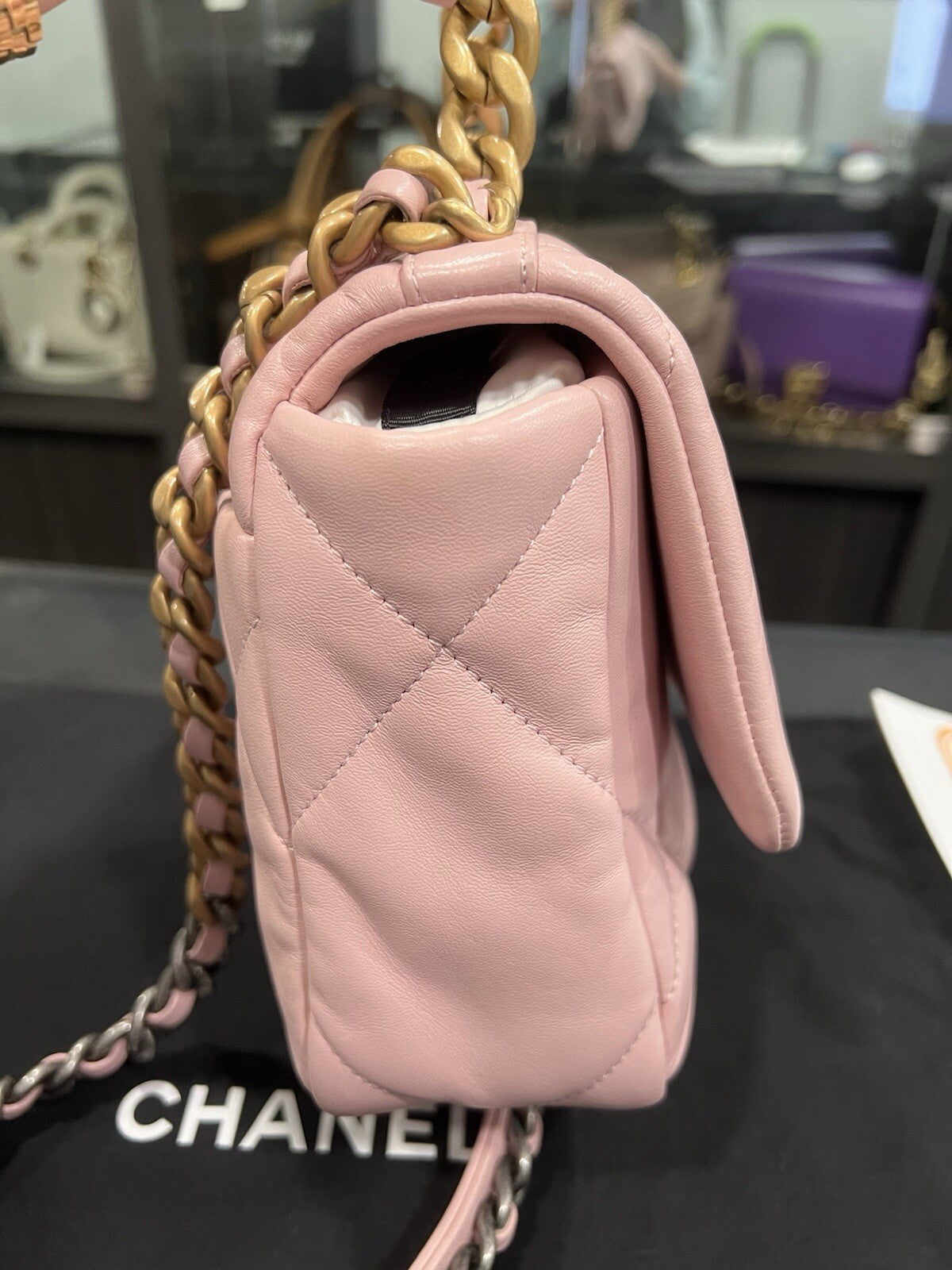 Chanel Medium 19 Flap Bag Baby Pink W/Authenticity Retail $6600