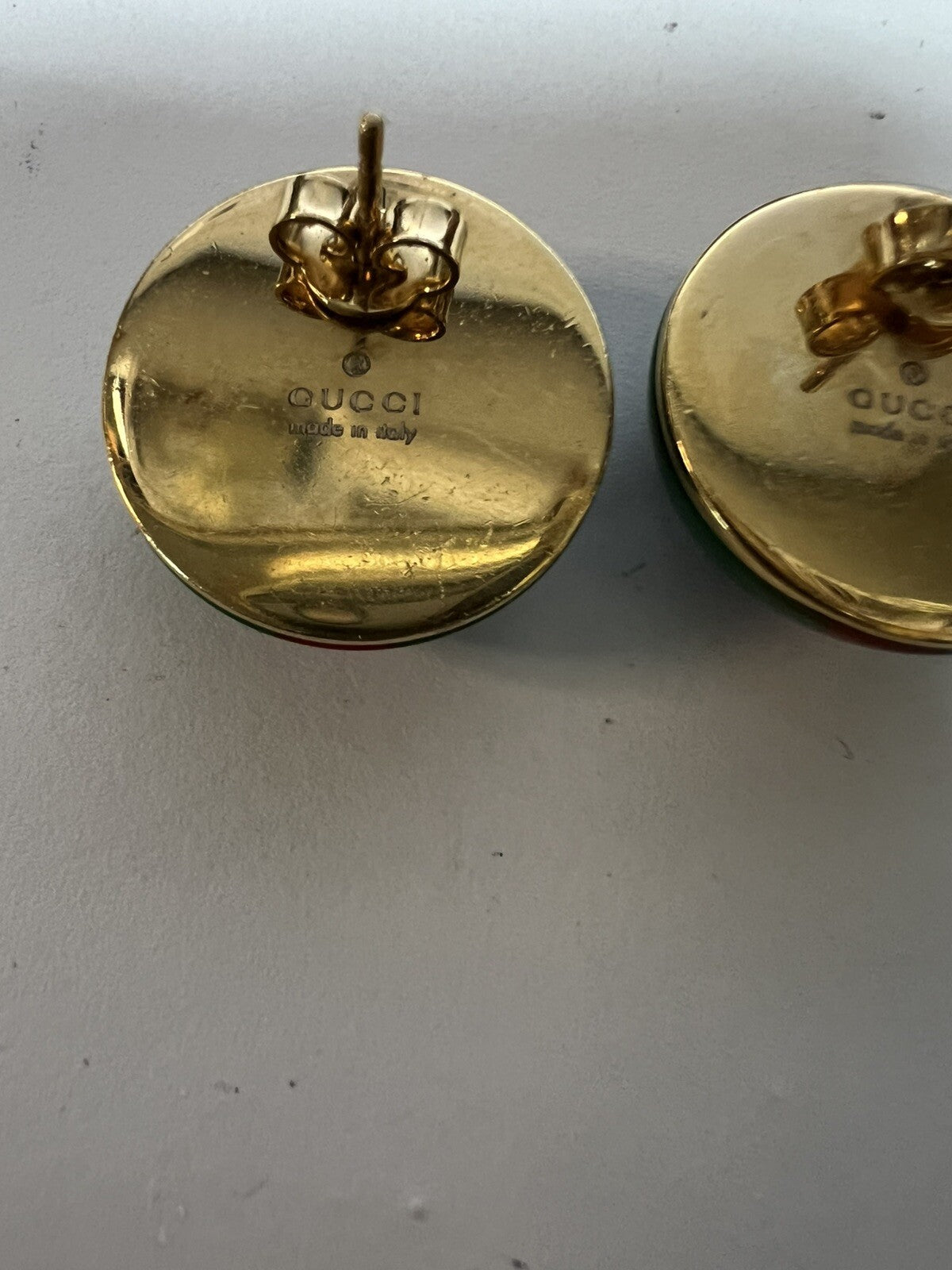 Gucci Button Stud Interlocking G Earrings
