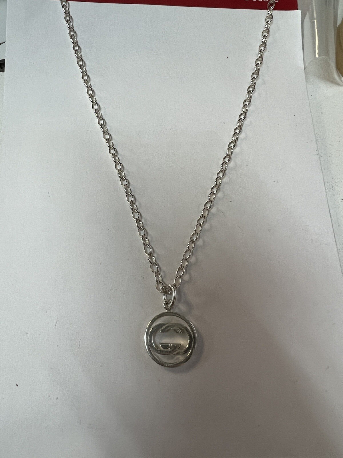 Gucci Sterling Silver .925 Interlocking G Necklace (Retail $380)