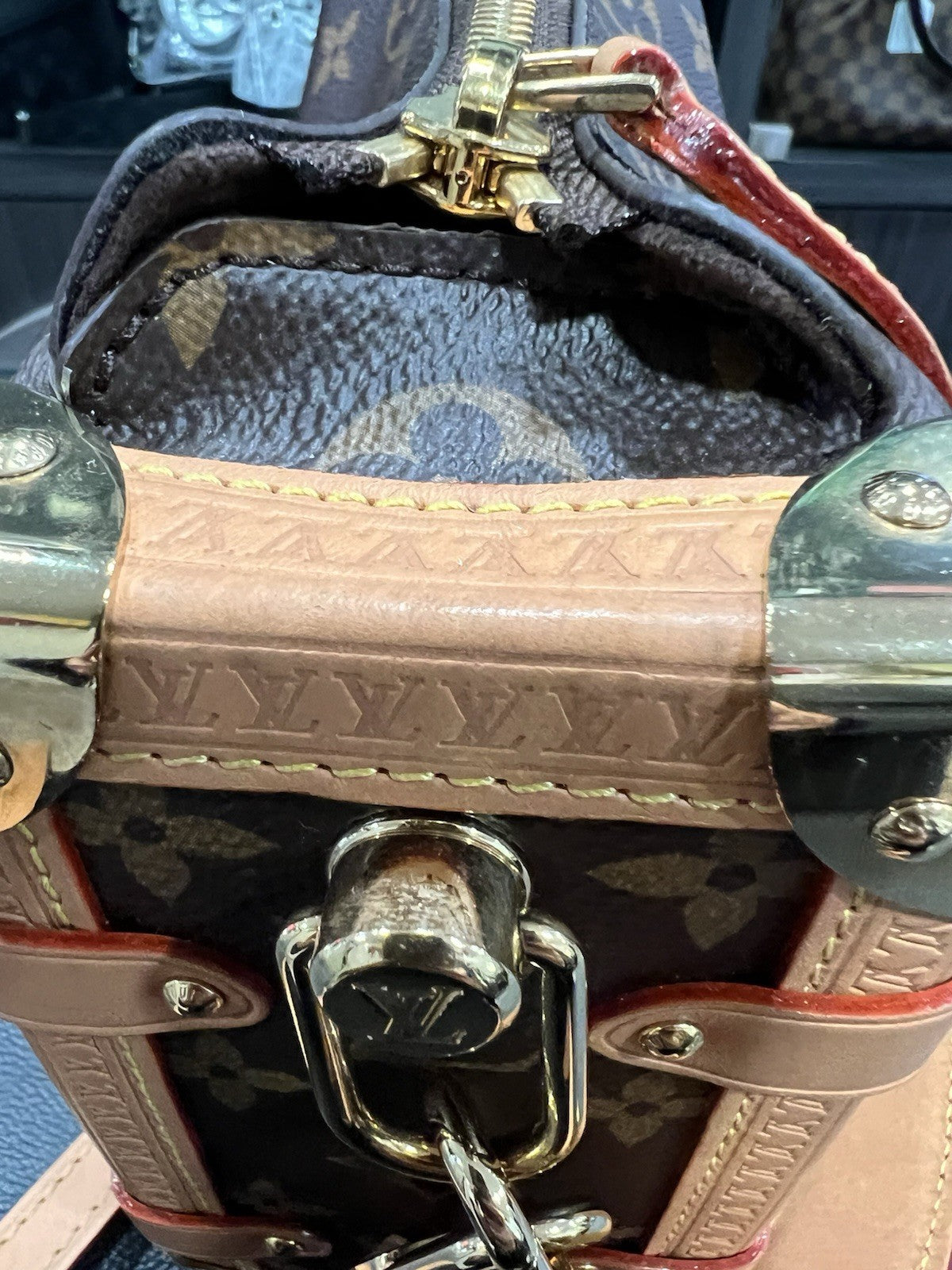 Louis Vuitton Side Trunk Bag MM With Duster Tag & Authenticity