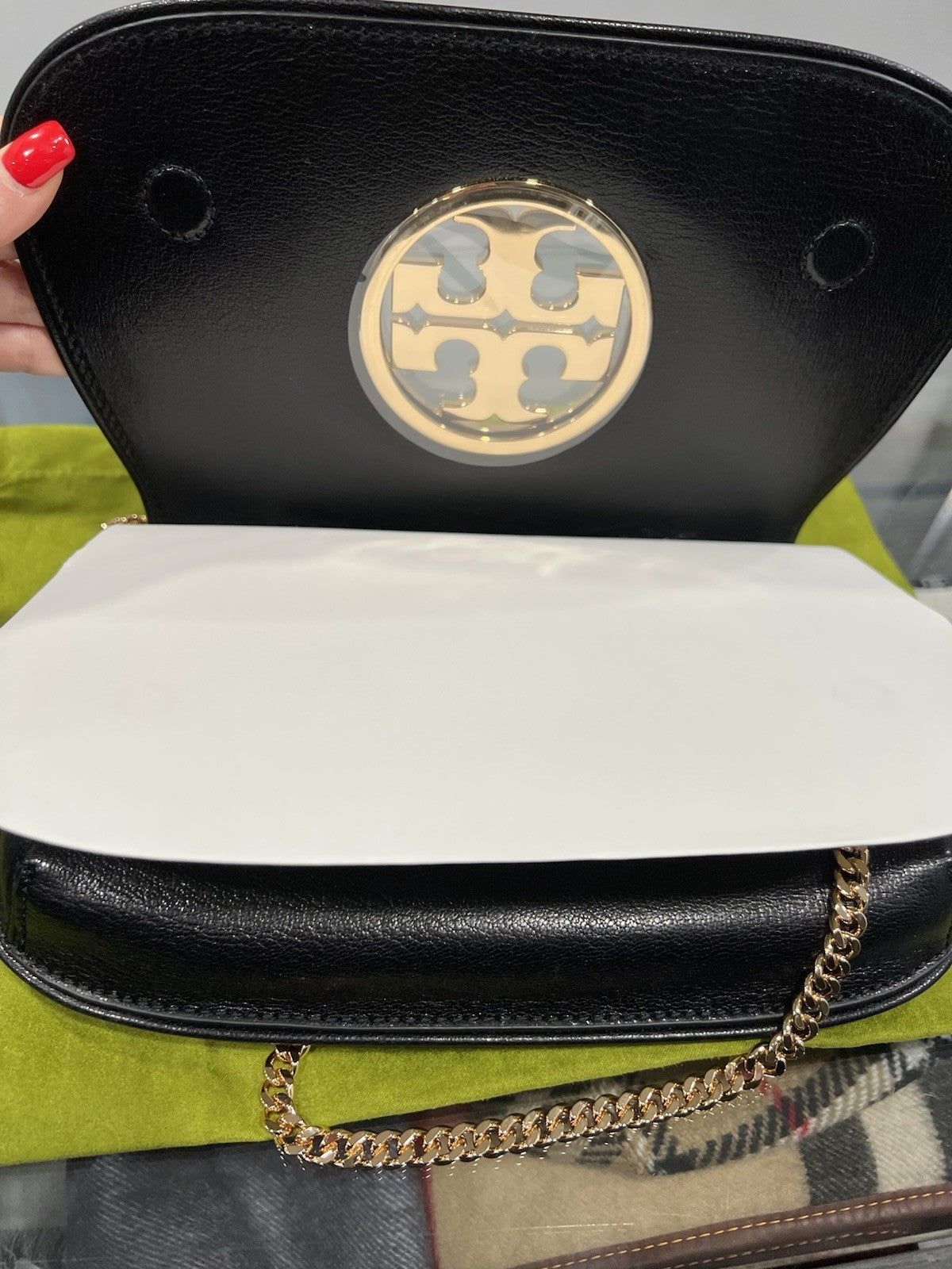 Tory Burch Black Reva Clutch Bag NWT & Duster