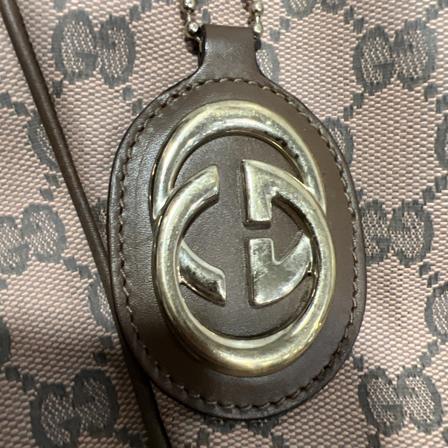 Gucci Pink/Grey Brown Canvas Limited Edition Sukey Tote RARE