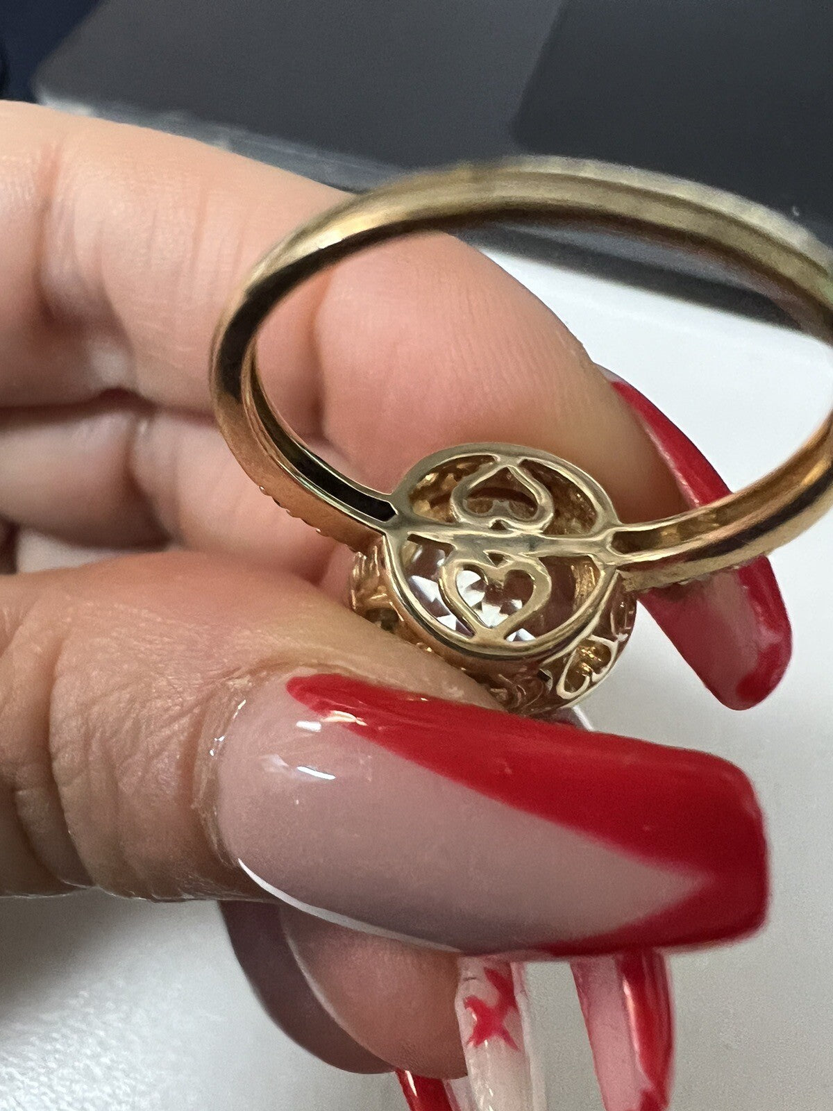 Neiman Marcus 14k Gold Diamonds & Prasiolite Ring 4.5g Size 8 10mm Main Stone