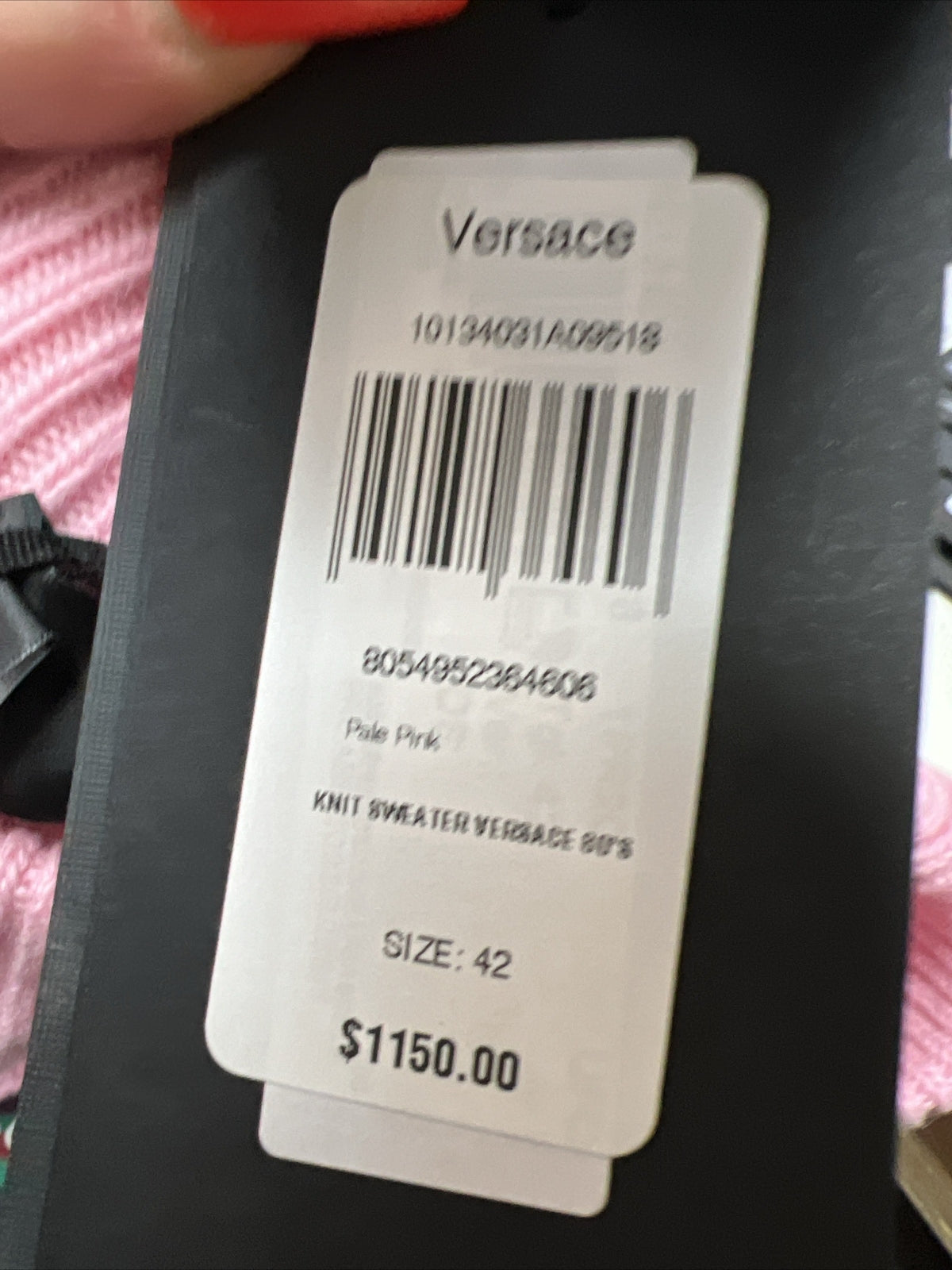 Versace 90s Logo Women's Pink Wool Sweater NWT (Retail $1150) Size 42/US6