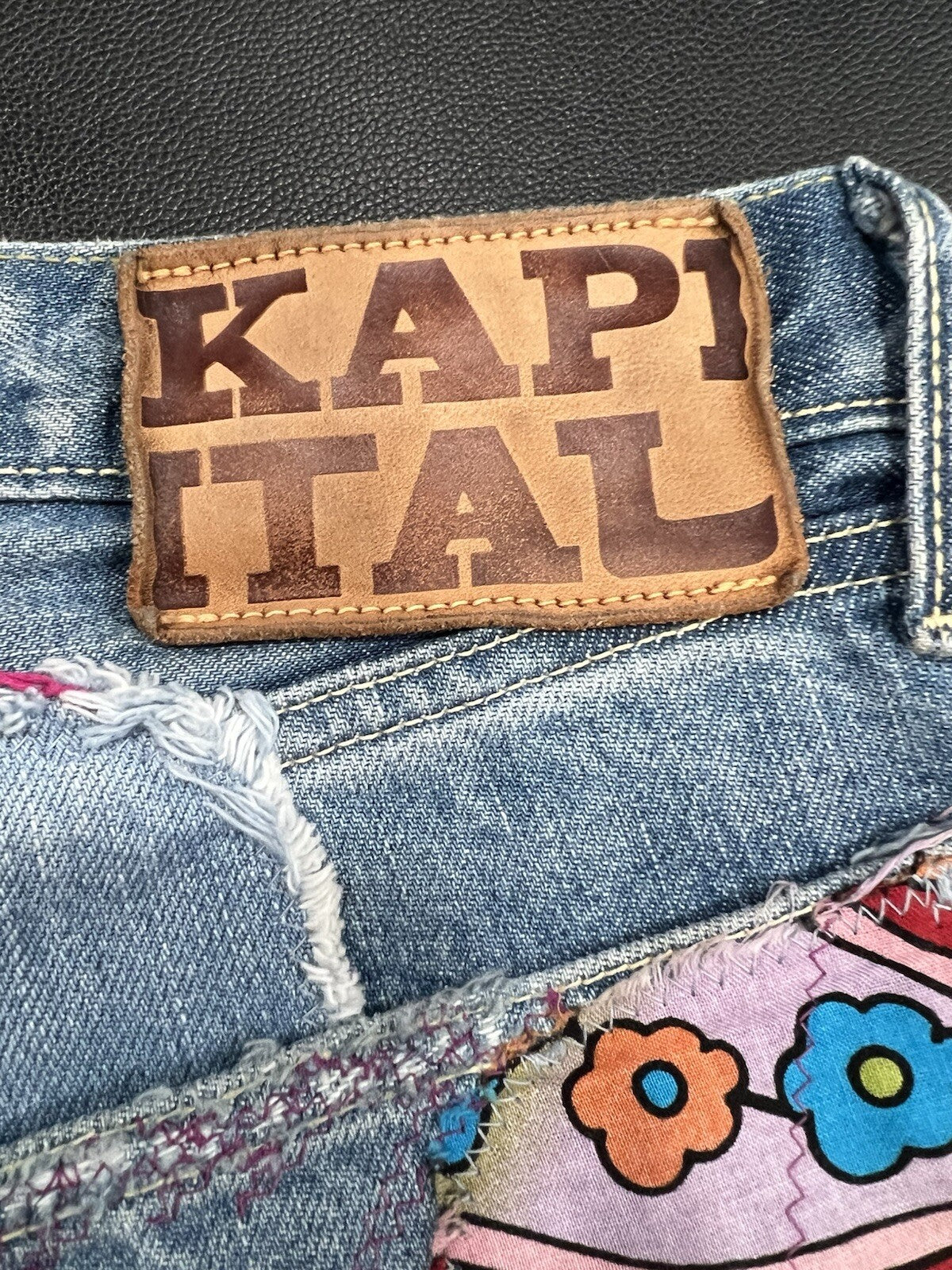 KAPITAL Straight Leg Crazy Patchwork Jeans Size 30 AUTHENTIC