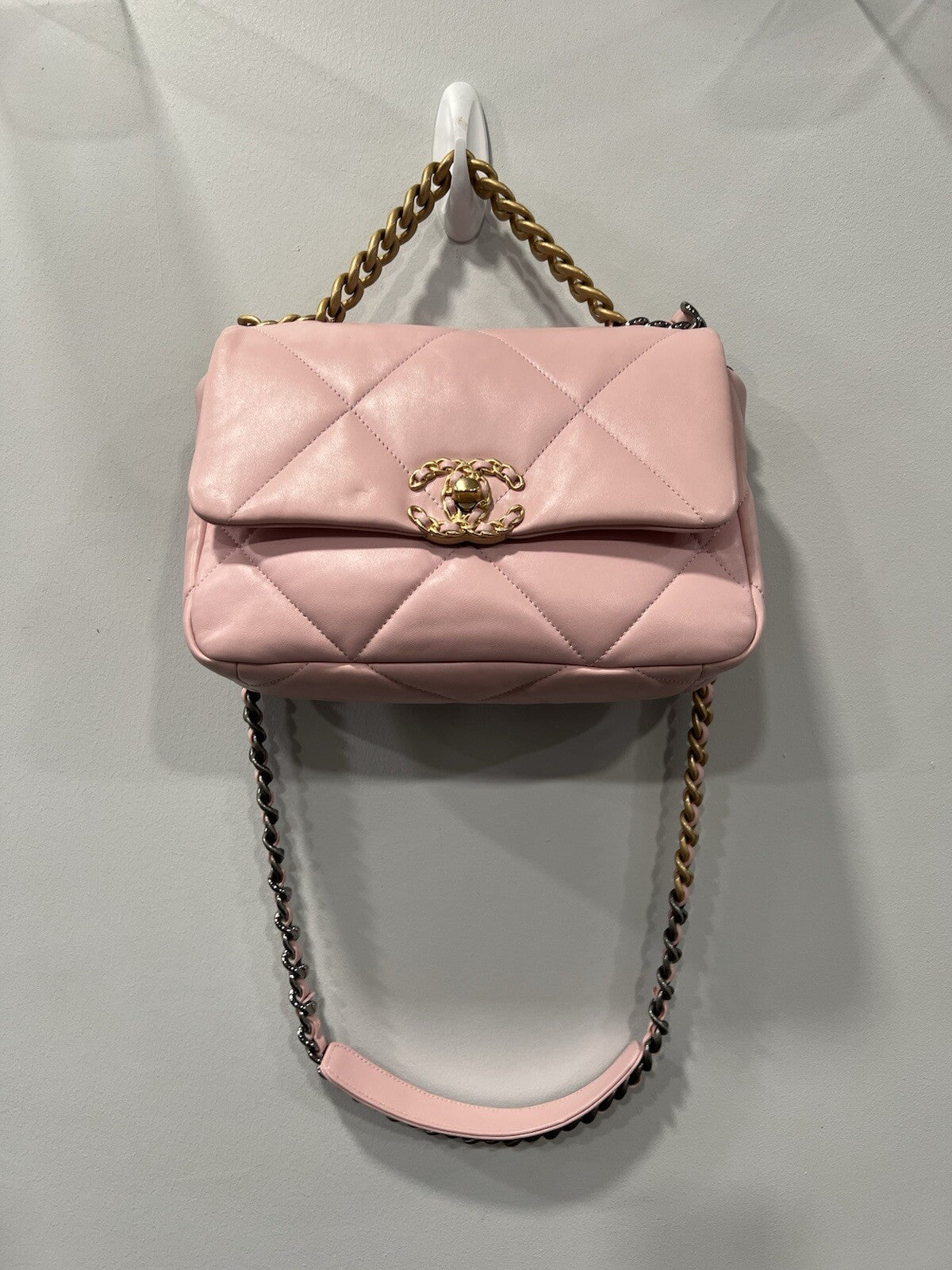 Chanel Medium 19 Flap Bag Baby Pink W/Authenticity Retail $6600