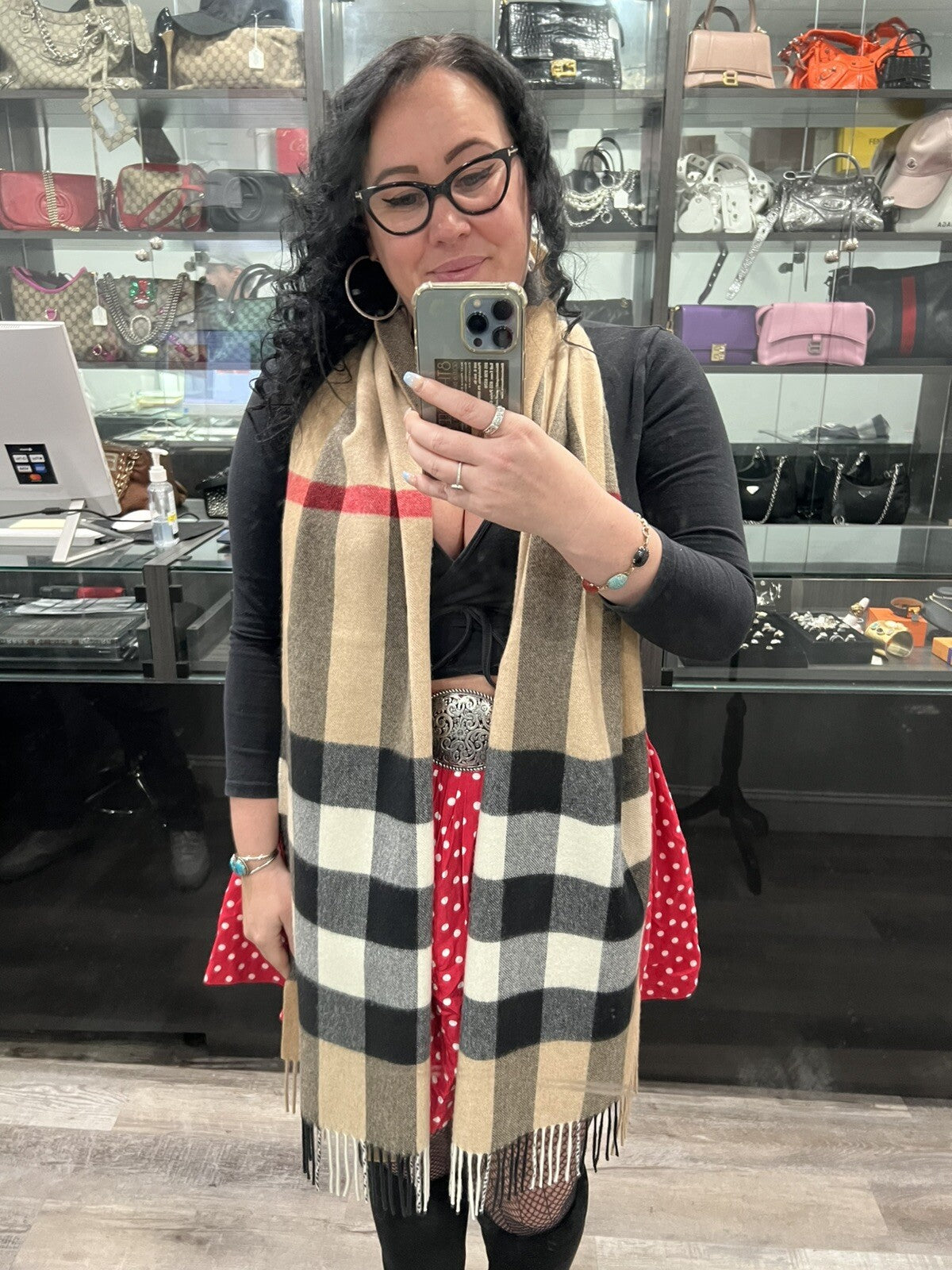 Burberry Cashmere Check Scarf Scarf