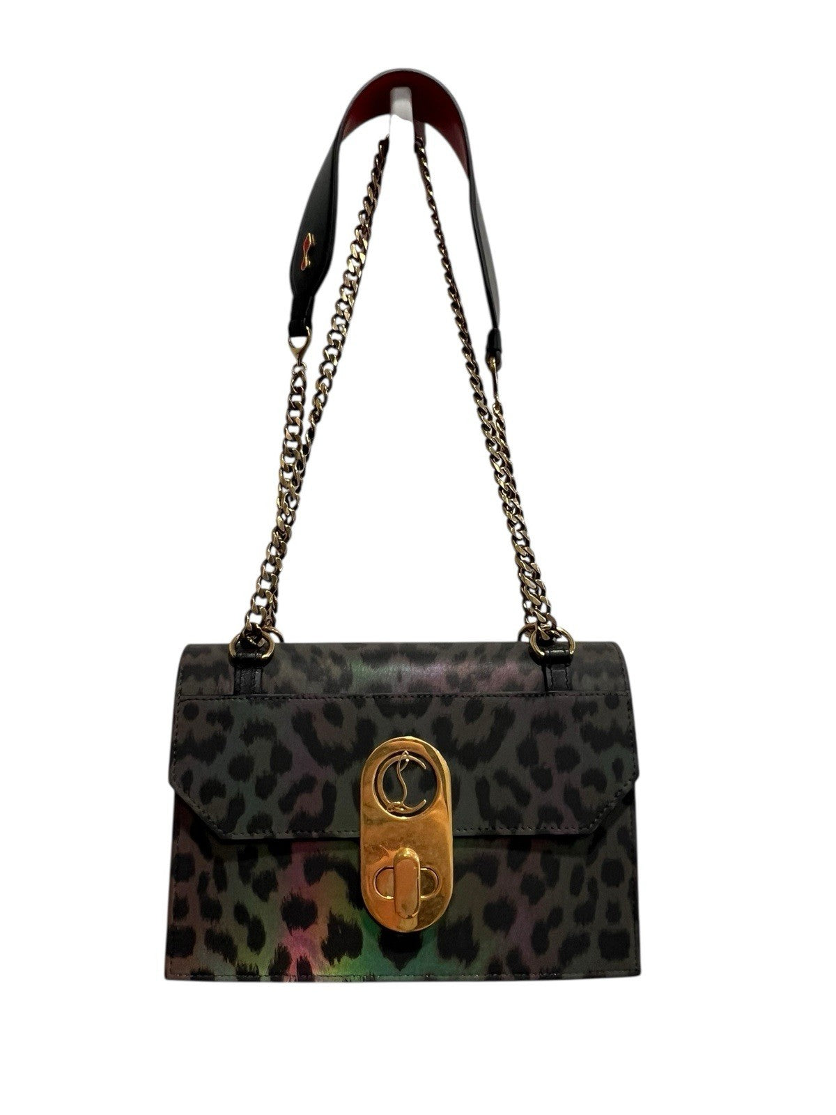 Christian Louboutin Elisa Reflex Leopard Nylon/Leather Crossbody Bag RARE NWT