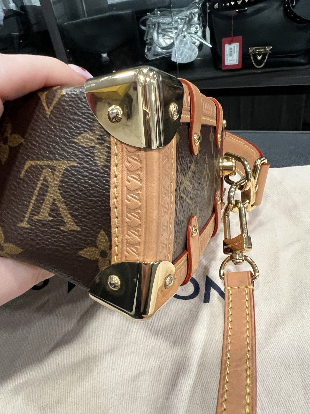 Louis Vuitton Side Trunk Bag MM With Duster Tag & Authenticity