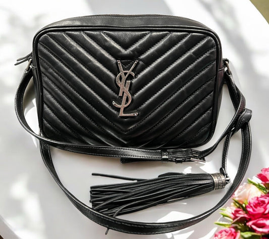 YSL Saint Laurent Black Lou Camera Bag