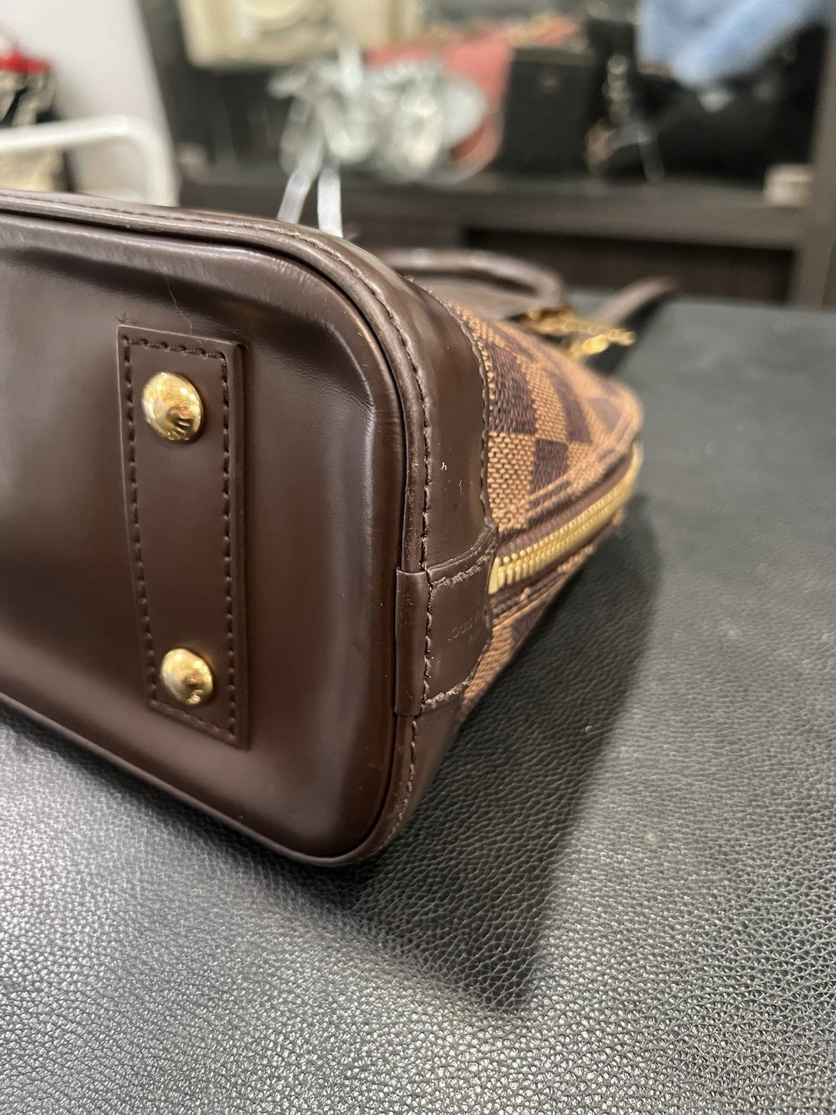 Louid Vuitton Damier Ebene BB Alma W/Lock Key & Authenticity Retail $2k