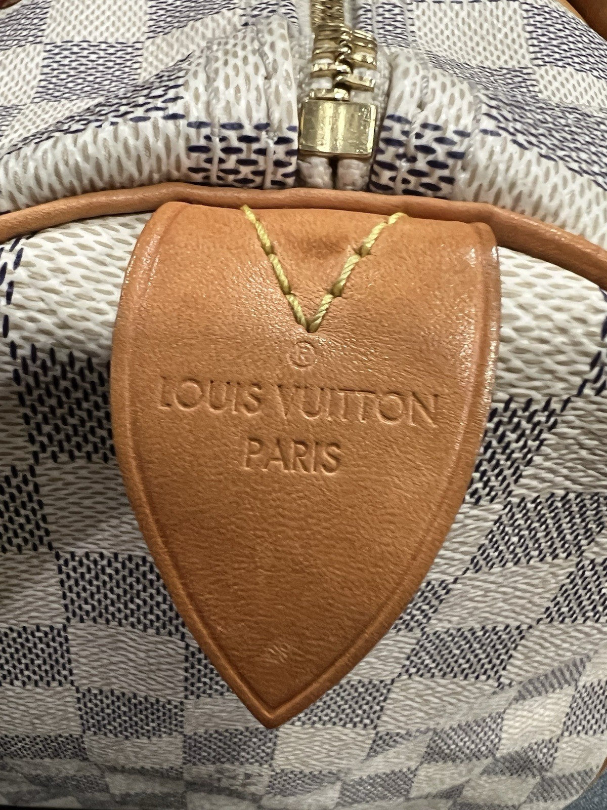 Louis Vuitton Damier Azure Speedy 35 W/Duster Lock & Certificate Of Authenticity