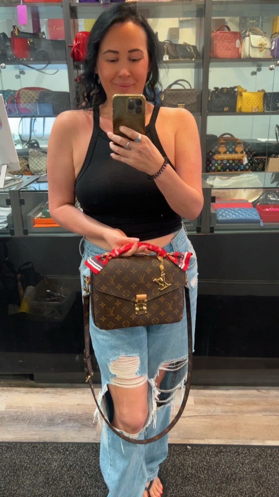 Louis Vuitton Metis Pochette W/Scarf Keychain Duster & Authenticity Retail $3395