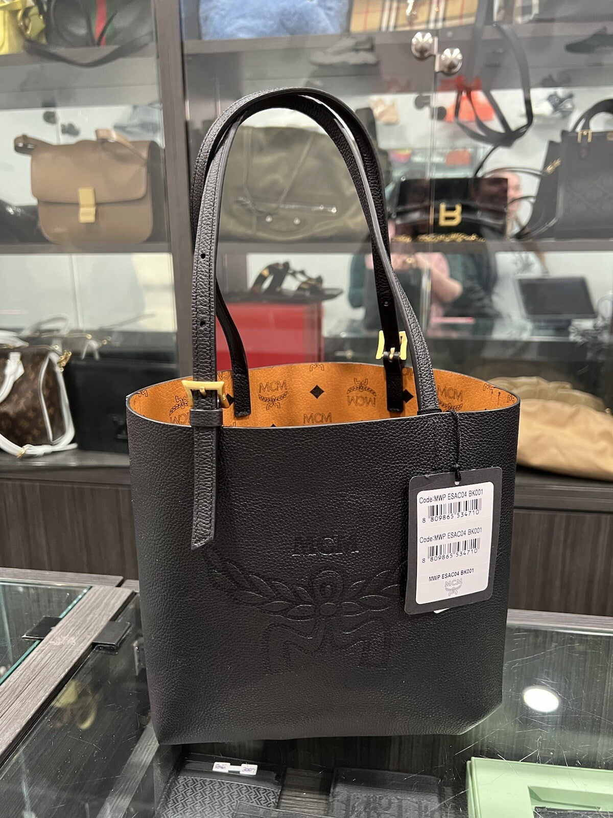 MCM Worldwide Himmel Leather Doppel Shopper Tote NWT