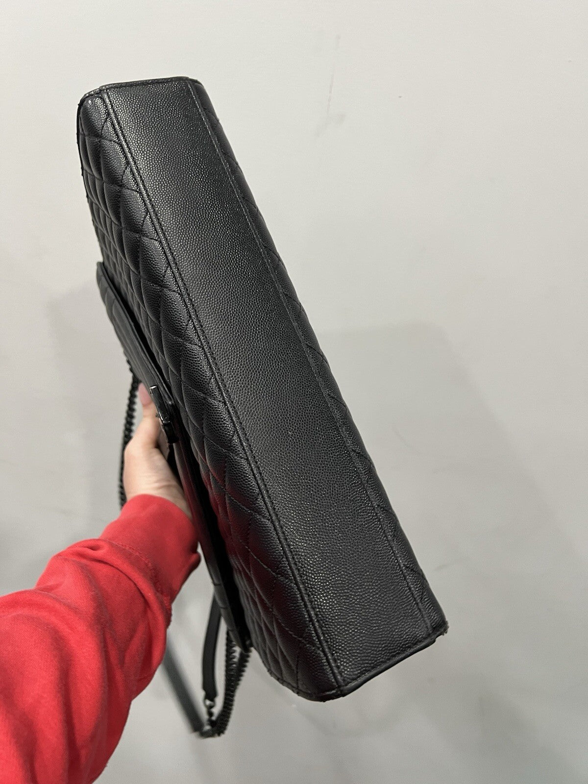 YSL Saint Laurent Black Large Triquilt Bag Retail $3300