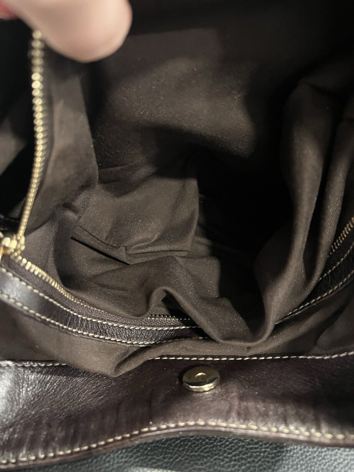 Gucci Leather Medium Britt Dark Brown Shoulder Bag With Authenticity