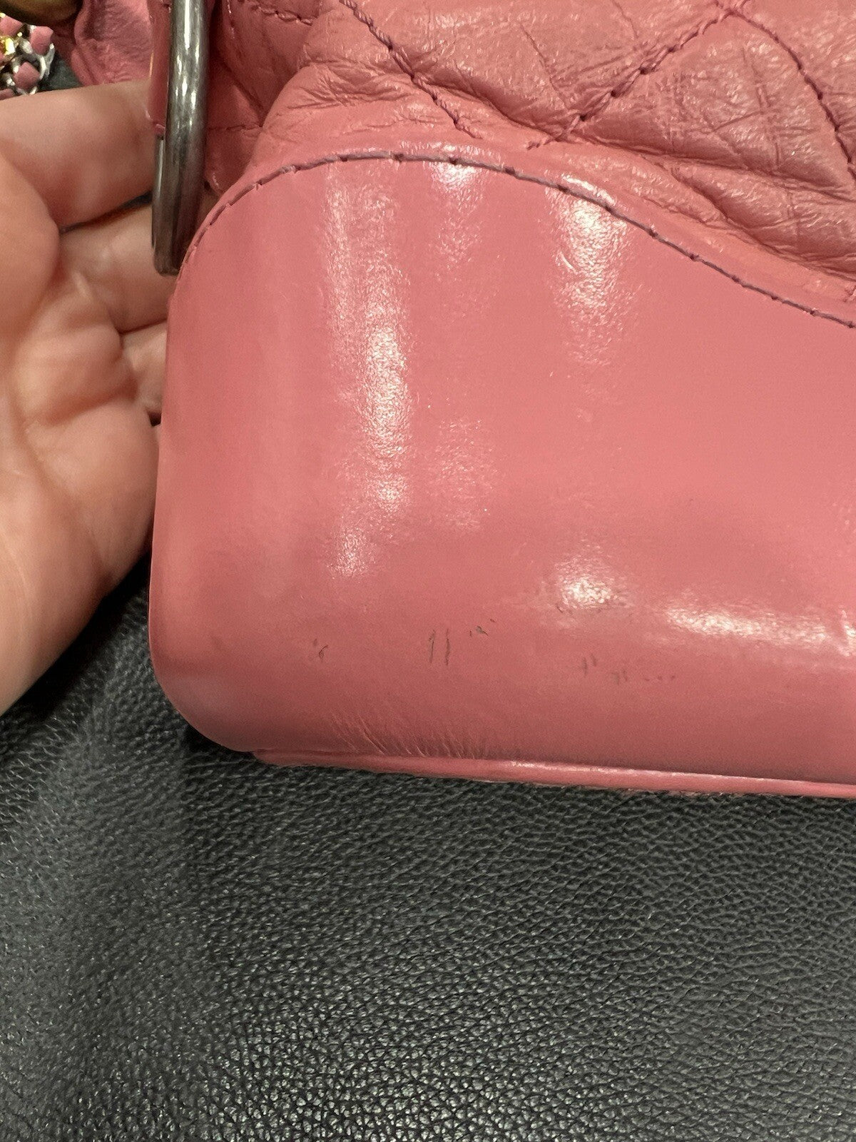 Chanel Gabrielle Pink Hobo Logo Handle Bag W/Certificate Of Authenticity