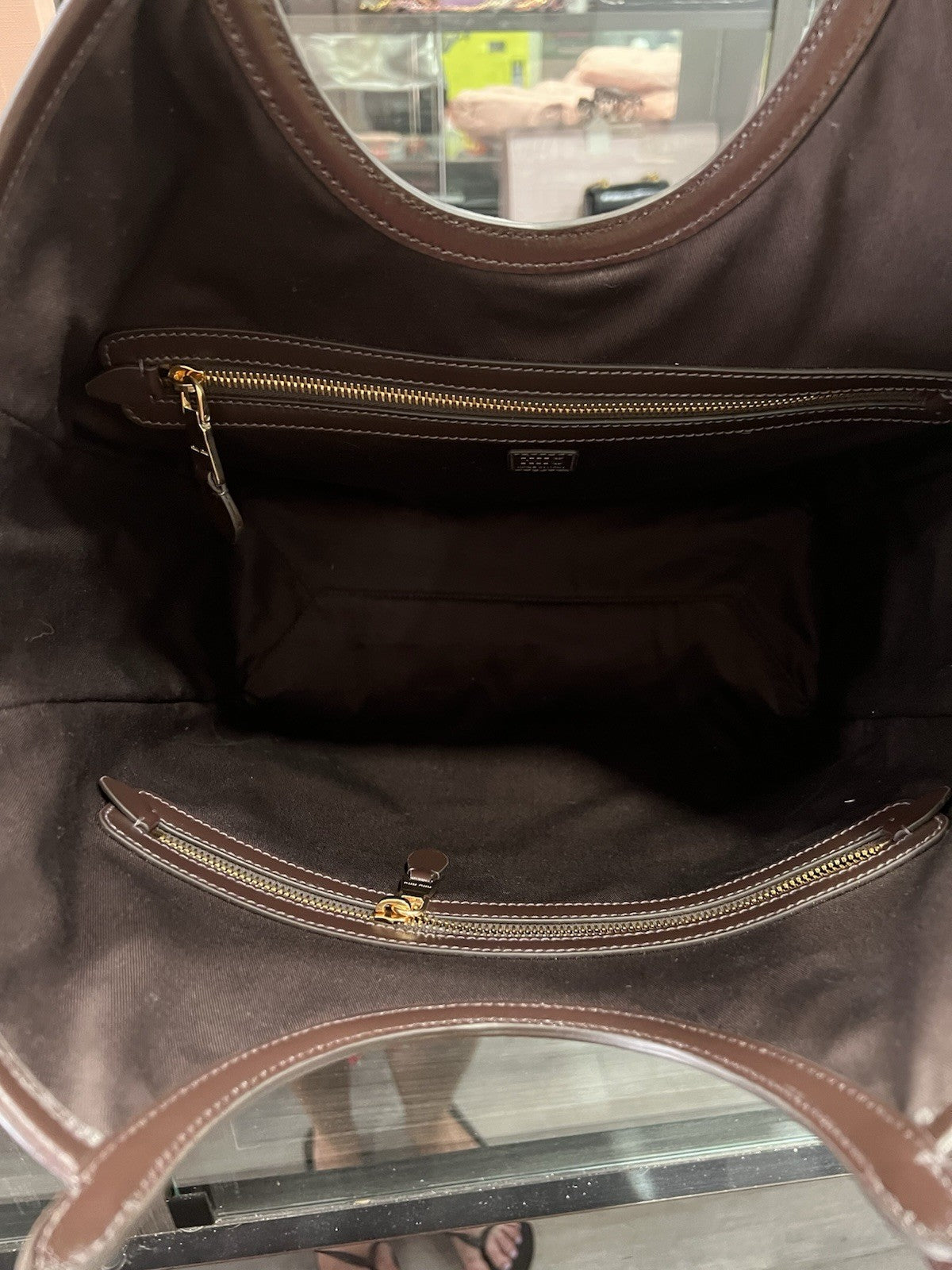 MIU MIU Ivy Tote Brown Leather Shoulder Bag NIB Retail $2590