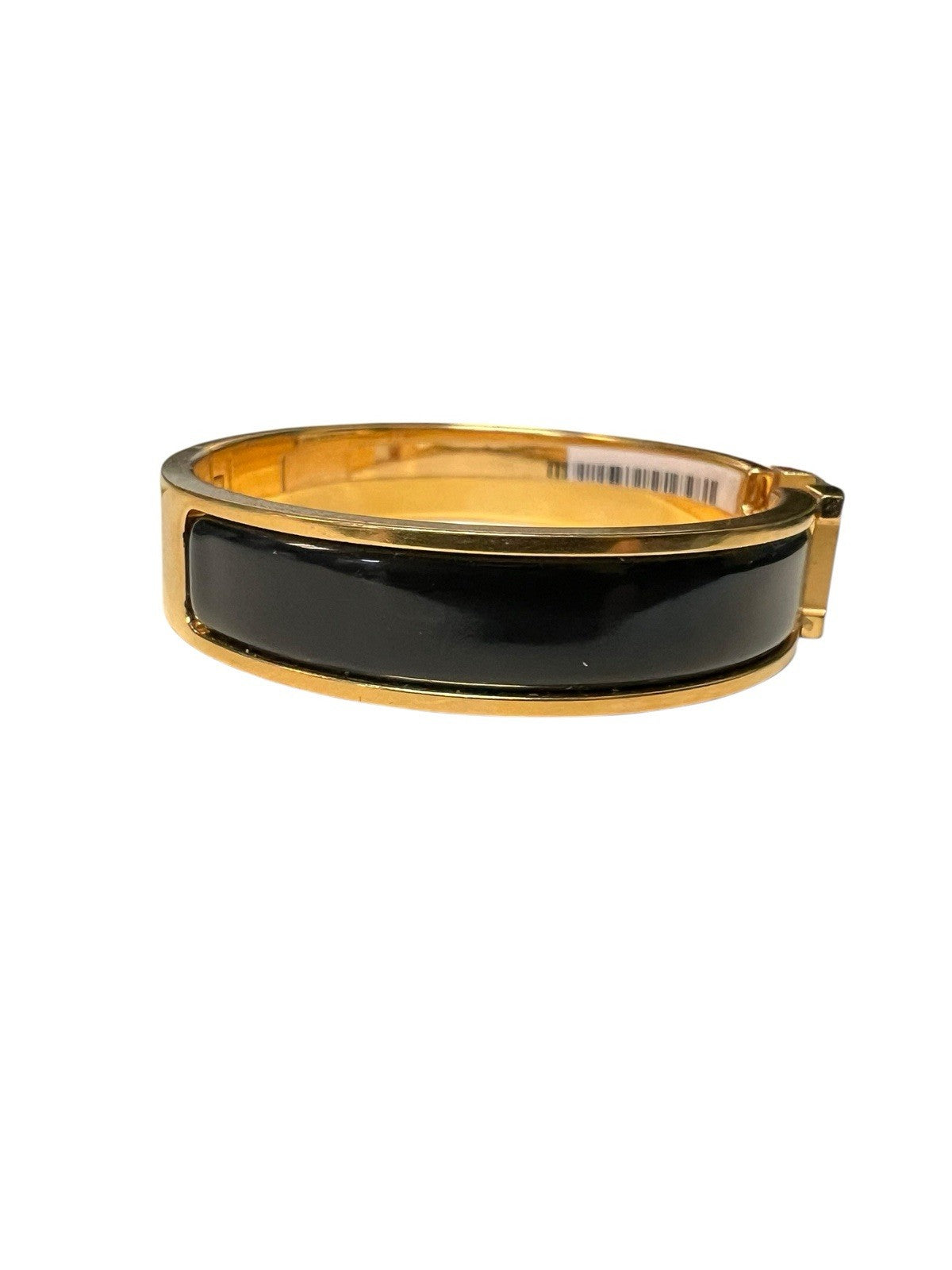 Hermes Click H Black/Gold Cuff Bracelet Retail $810 AUTHENTIC 6.75"