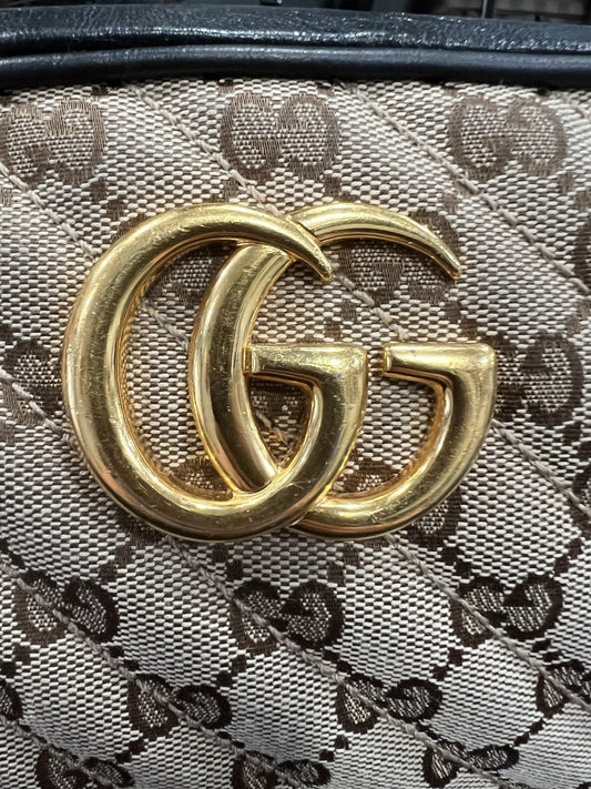 Gucci Marmont Monogram Black Leather Gold Hardware Crossbody W/Authenticity