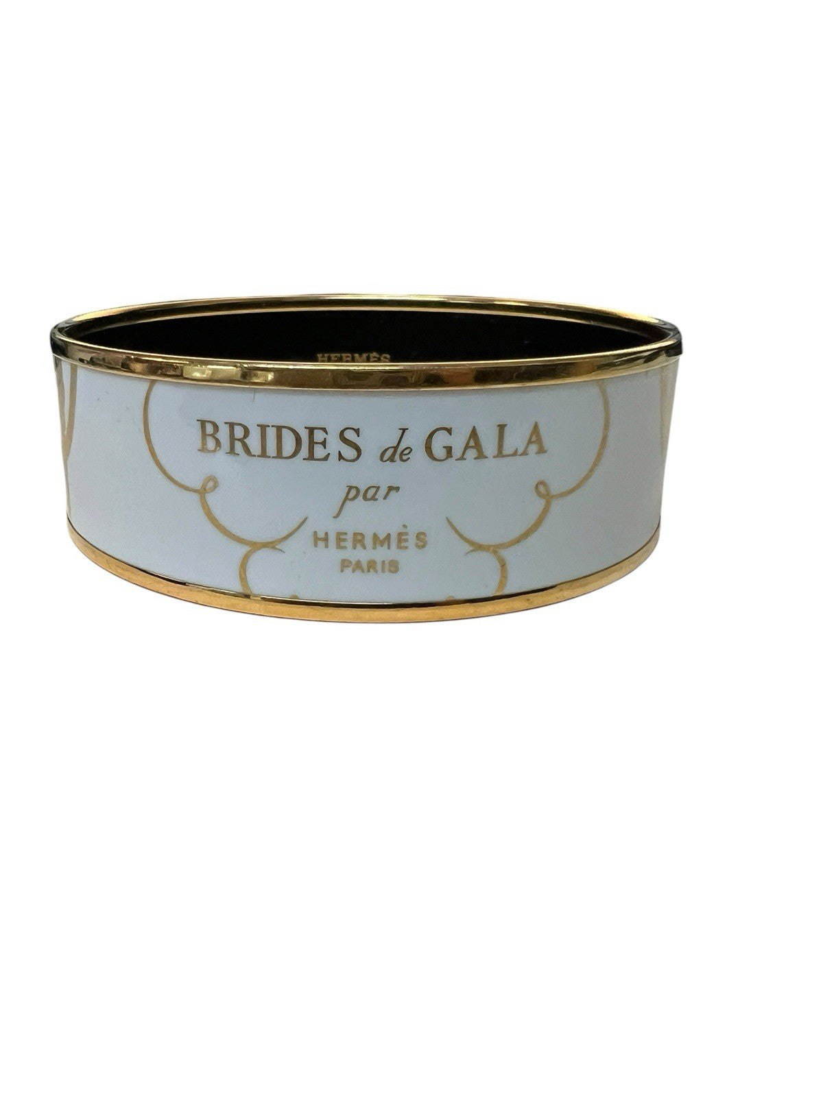 Hermes Brides de Gala White/Gold Bangle Bracelet Made In France