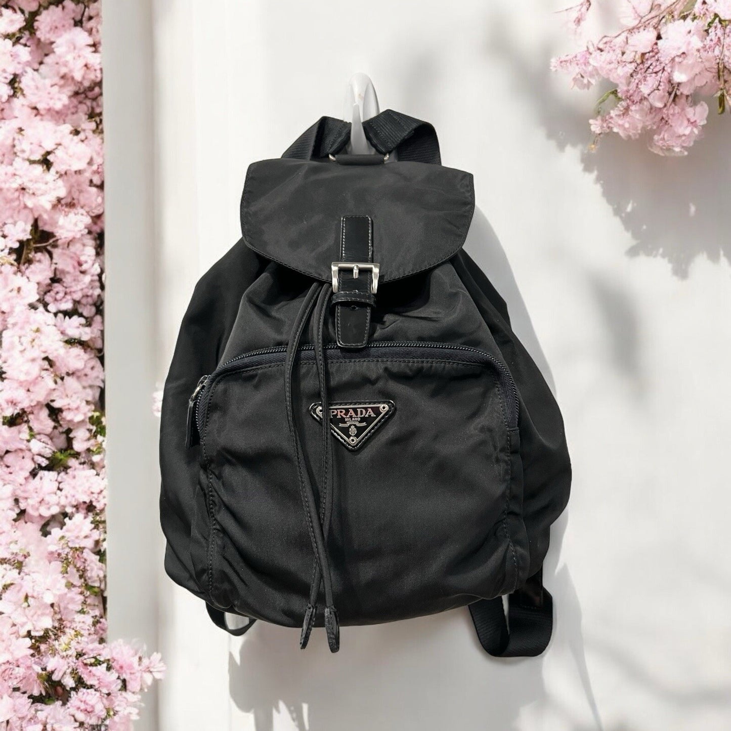 Prada Vela Nylon Tessuto Black Backpack With Certificate Of Authenticity
