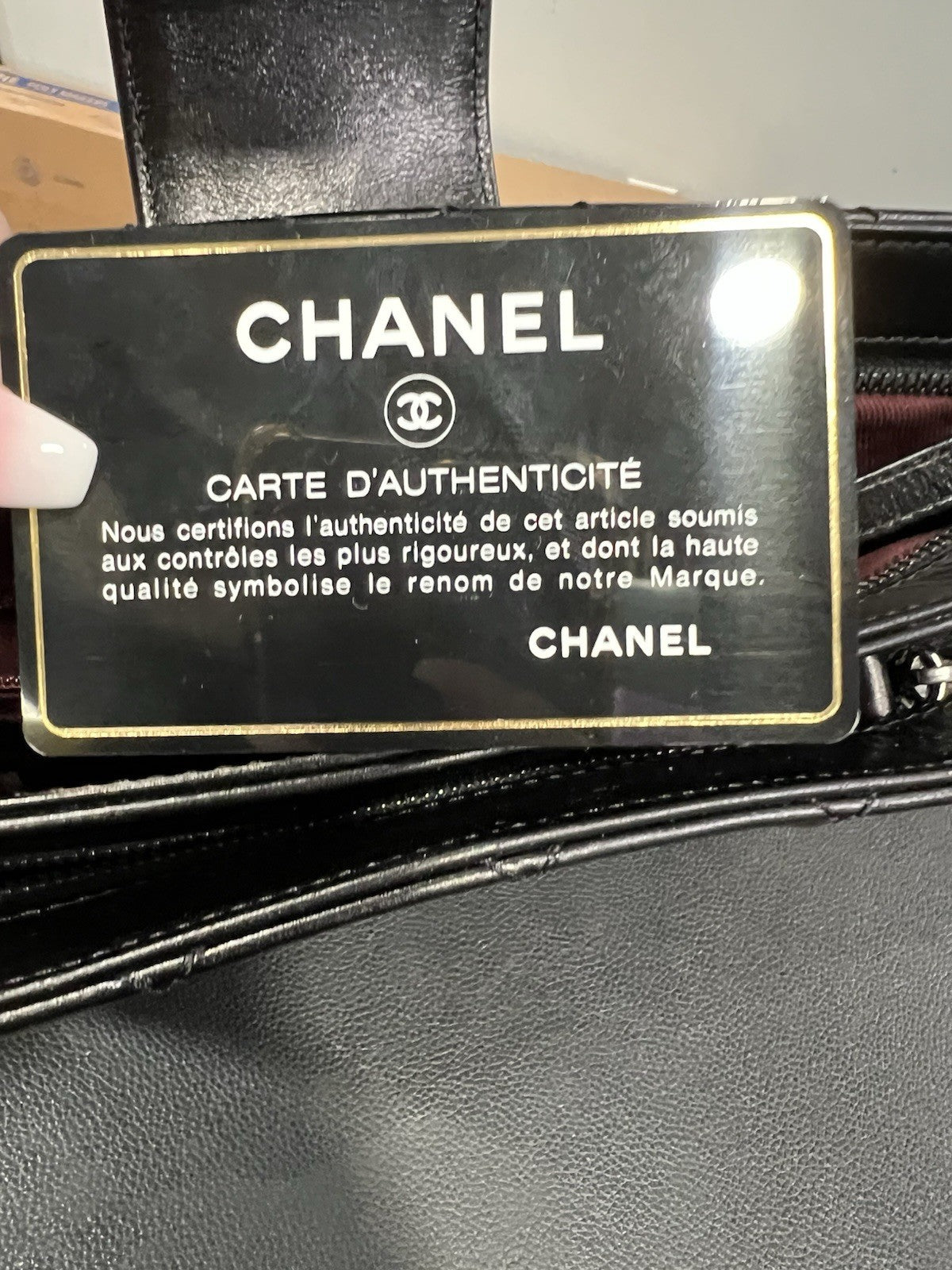 Chanel Black Quilted Pleats Clutch W/Authenticity & Duster