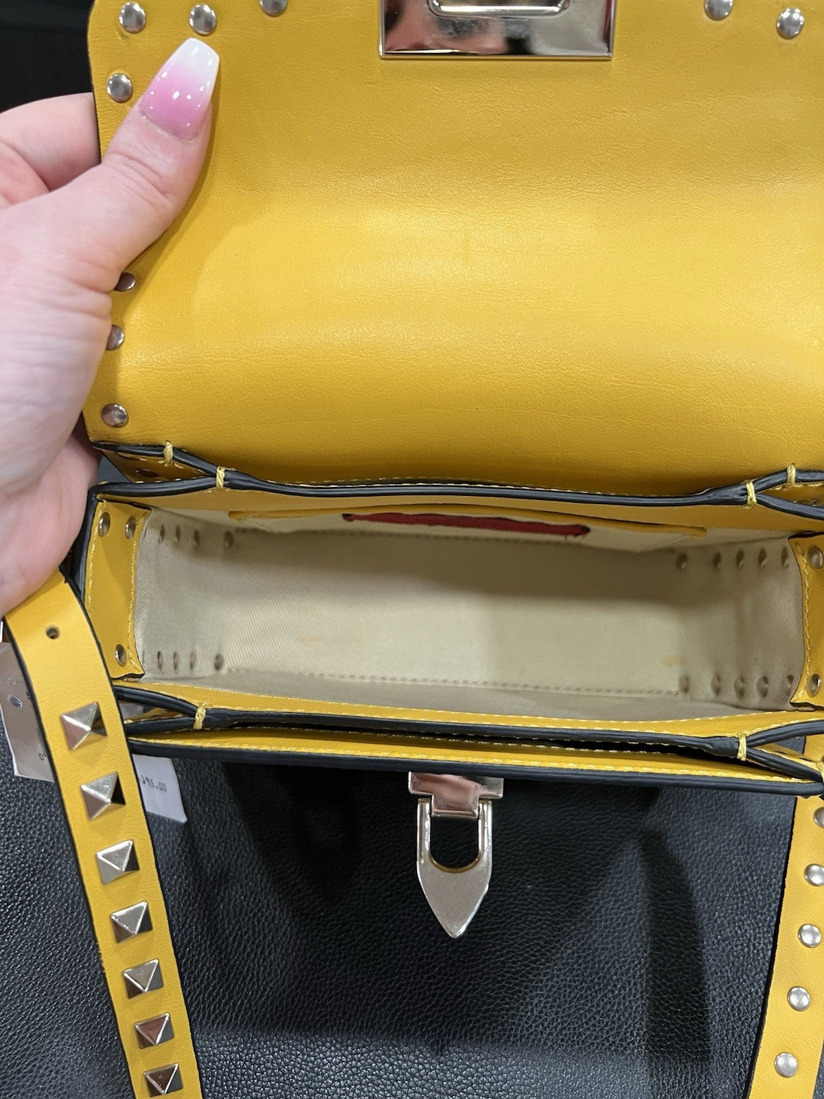 Valentino Garavani Yellow Rockstud Crossbody Small Bag Retail $2195