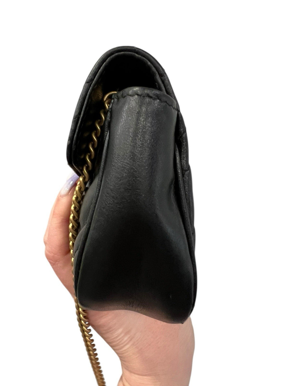 Gucci Marmont Mini Black/Gold Crossbody With Authenticity Retail $1550