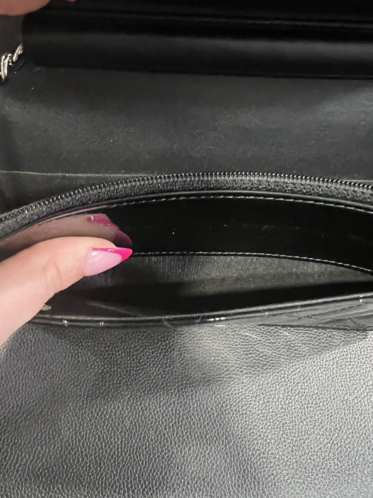 Chanel Black Quilted Patent Leather Brilliant Wallet On Chain Crossbody