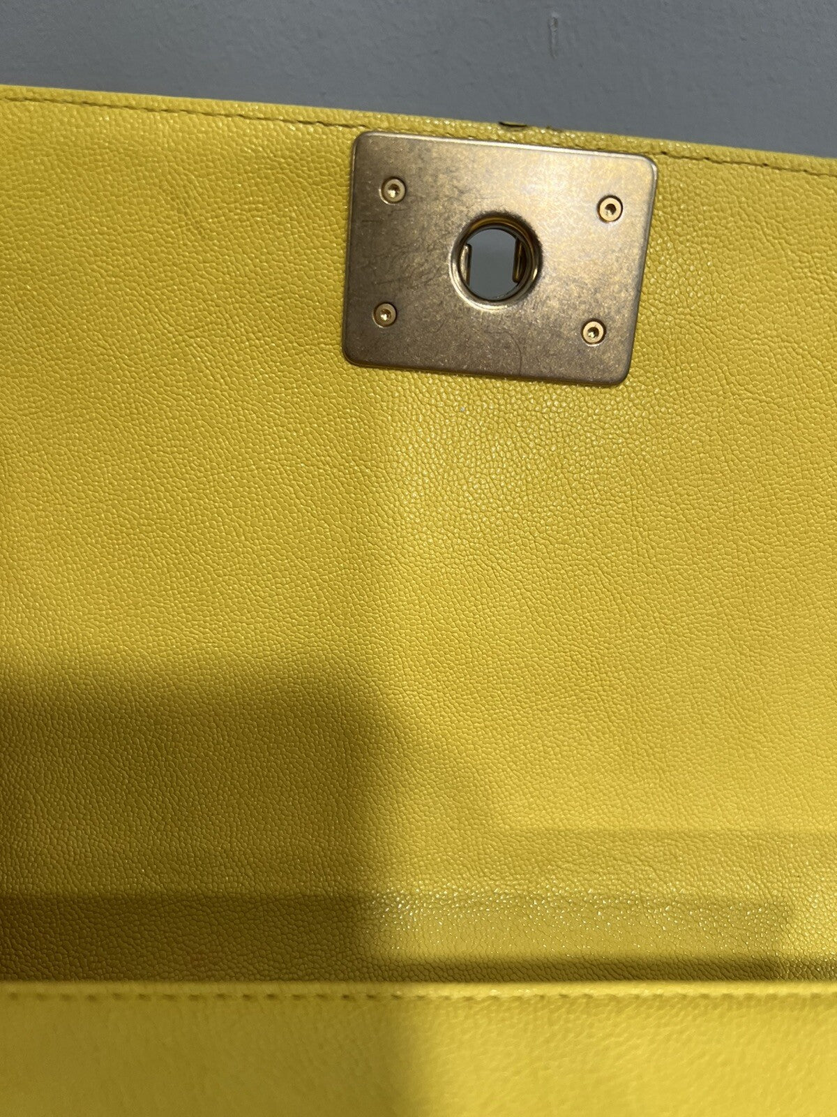 Chanel Caviar Small Yellow Boy Bag With Certificate Of Authenticity