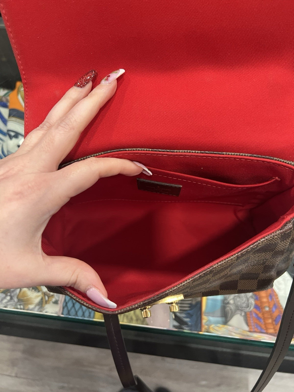 Louis Vuitton Damier Ebene Croisette Crossbody W/Authenticity