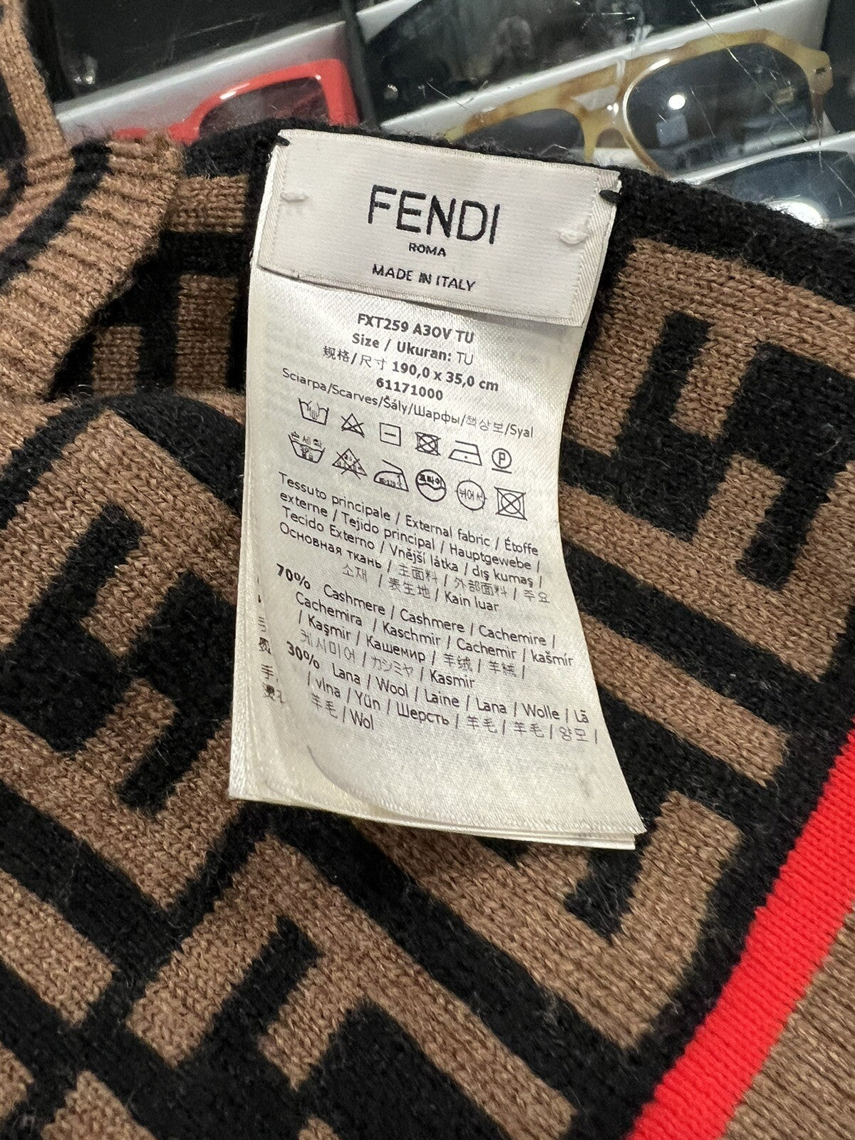 Fendi FF Motif Multi Wool Cashmere Scarf