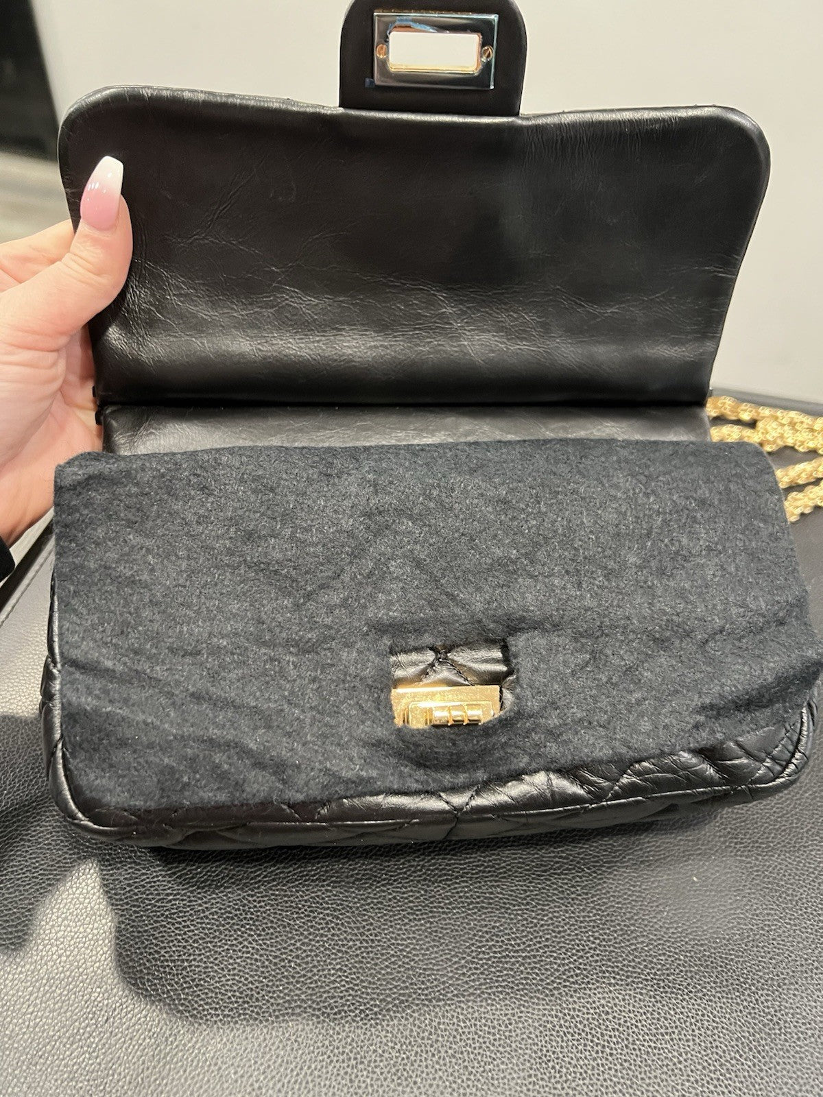 Chanel Small 2.55 Reissue Flap Hanger Bag W/Duster & Authenticity