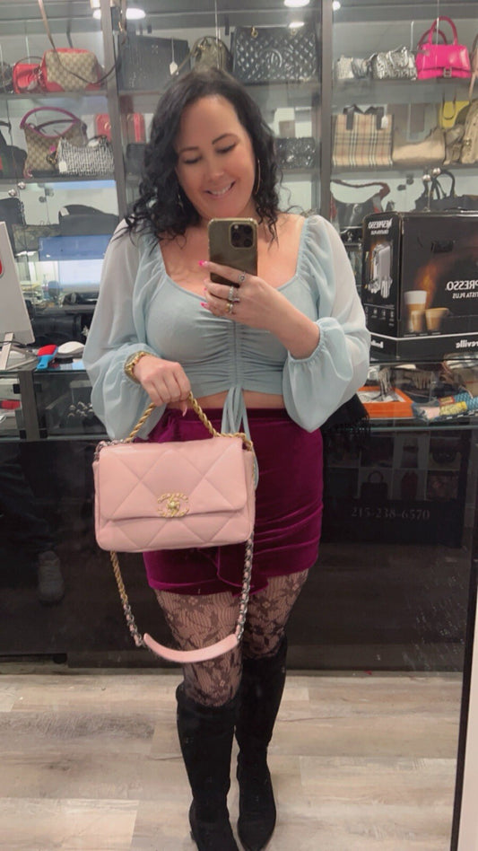 Chanel Medium 19 Flap Bag Baby Pink W/Authenticity Retail $6600