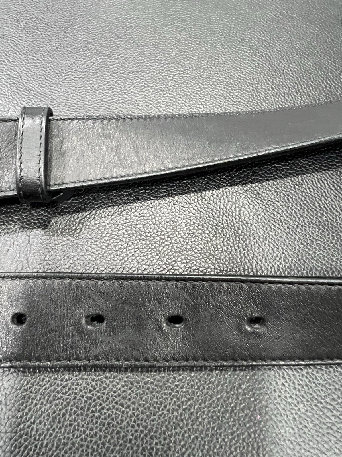 Gucci Marmont Antiqued Buckle Black Leather Belt Sizwe 95/38"