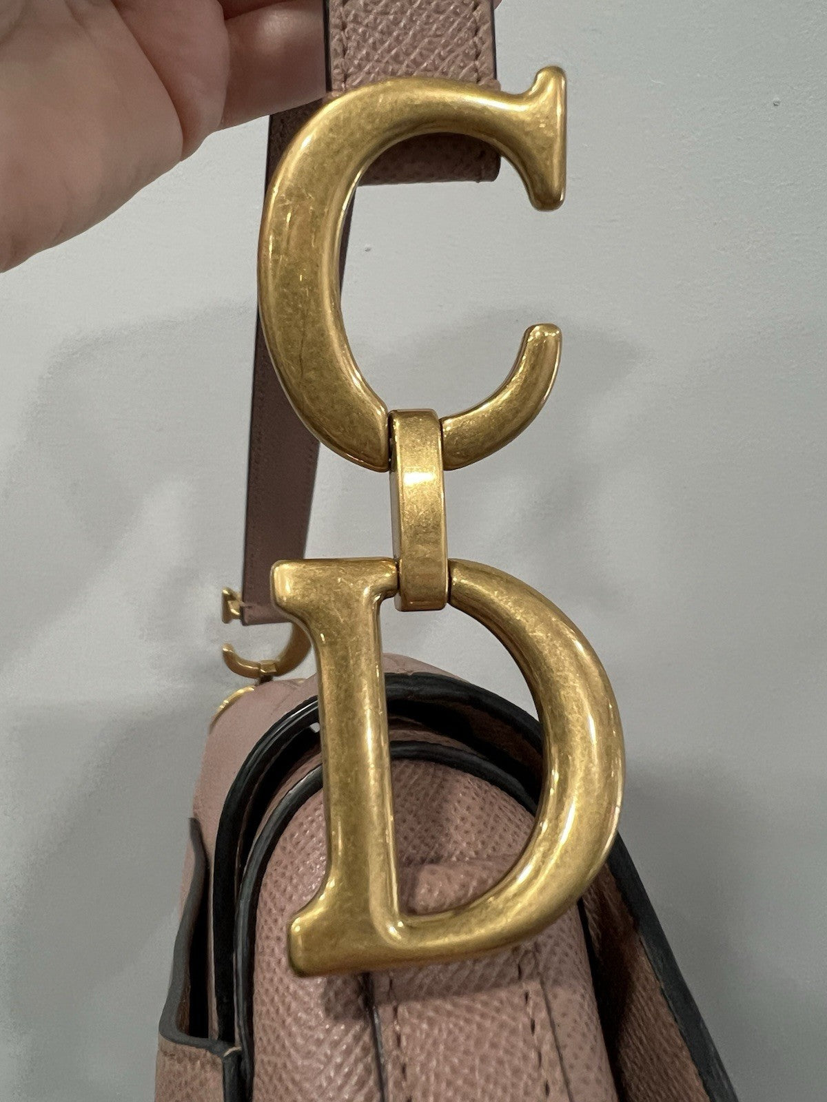 Chrisitan Dior Blush Grained Calfskin Saddle Bag