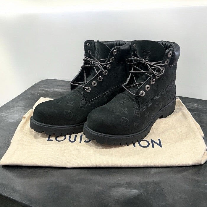 Louis Vuitton X Timberland Ankle 6in Boots US SIZE 9 Black Monogram Authentic